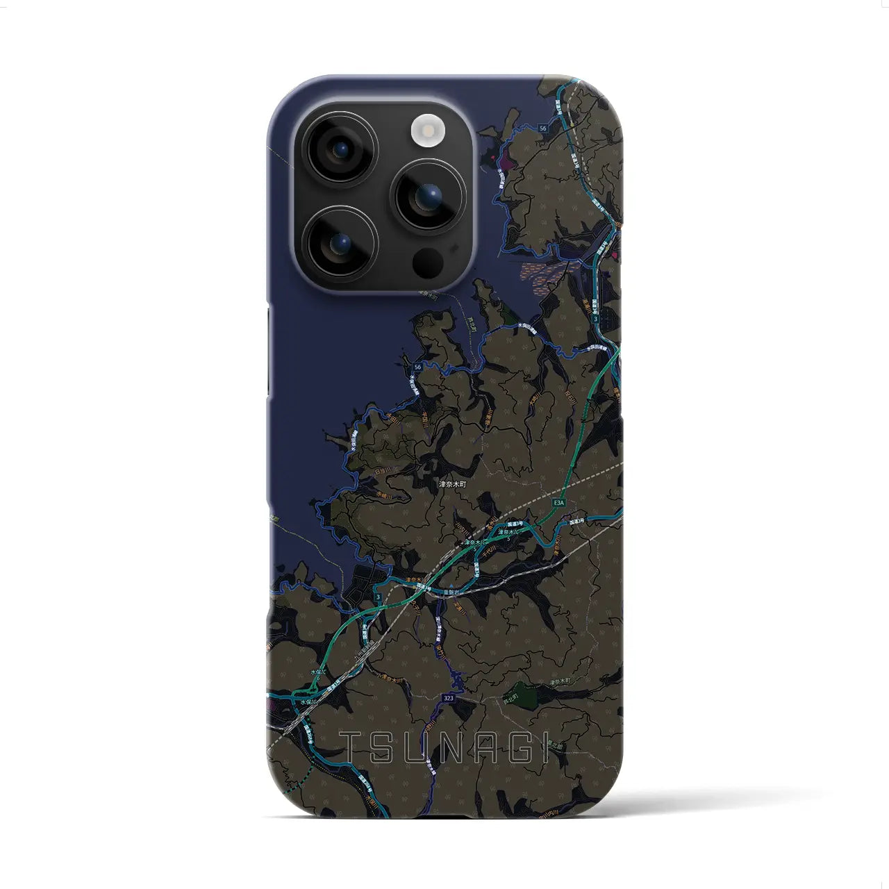 【津奈木(熊本県)】地図柄iPhoneケース(バックカバータイプ)