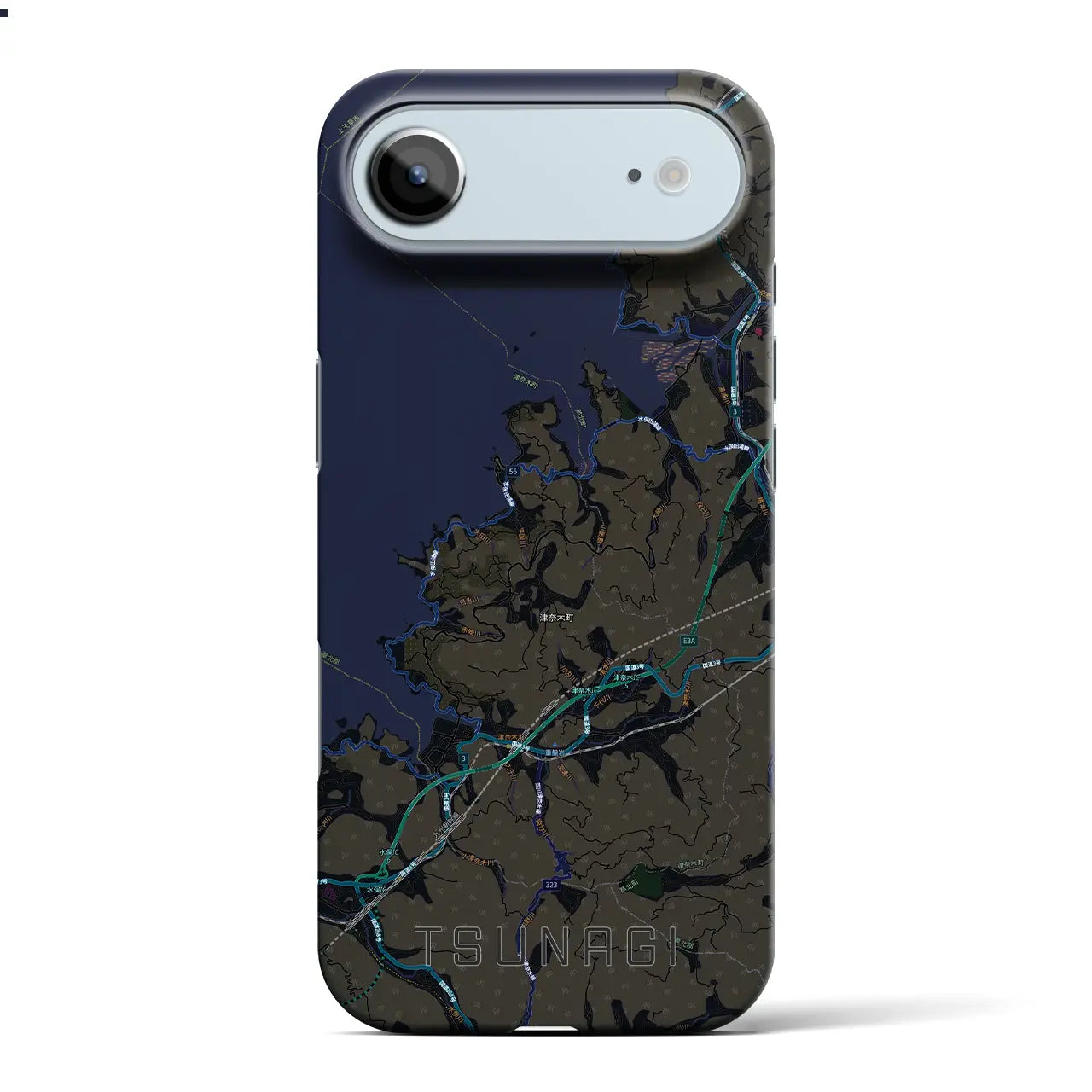 【津奈木(熊本県)】地図柄iPhoneケース(バックカバータイプ)