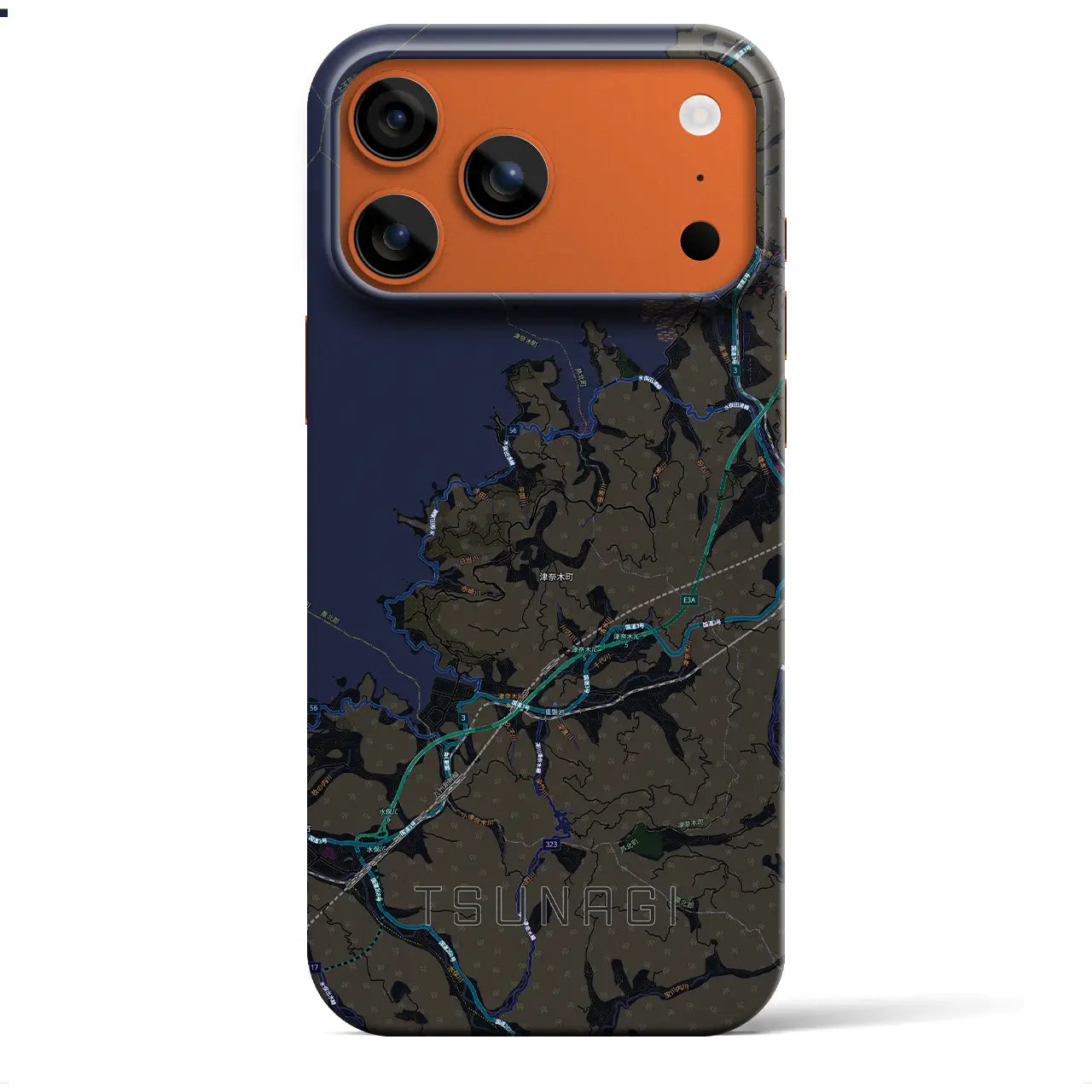 【津奈木(熊本県)】地図柄iPhoneケース(バックカバータイプ)