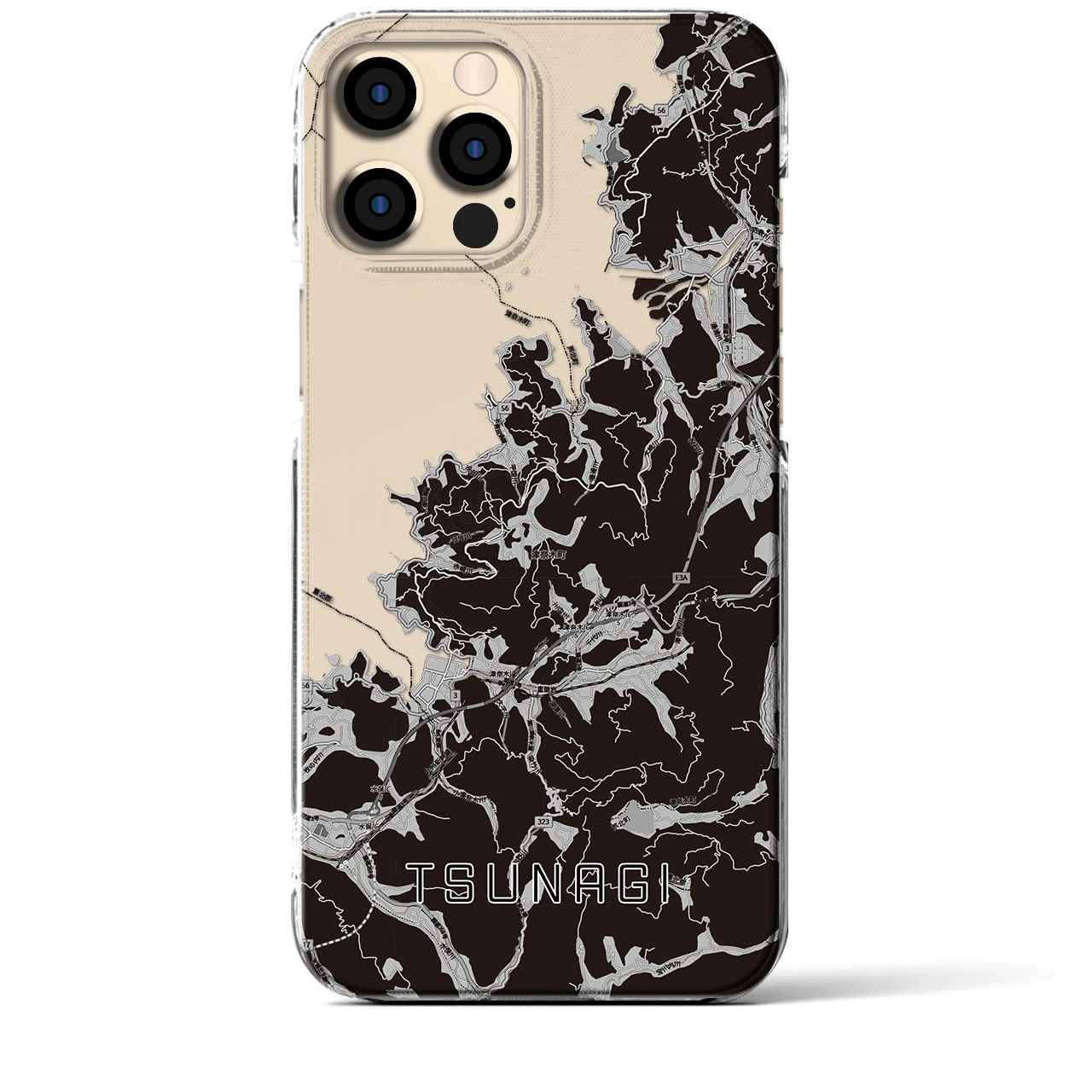 【津奈木(熊本県)】地図柄iPhoneケース(クリアタイプ)