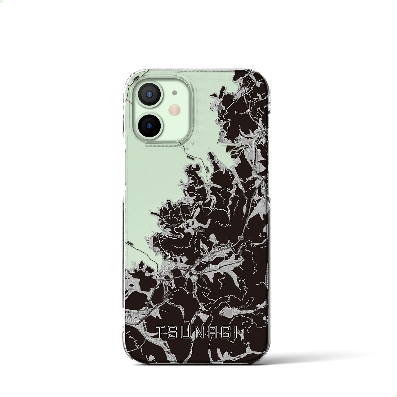 【津奈木(熊本県)】地図柄iPhoneケース(クリアタイプ)