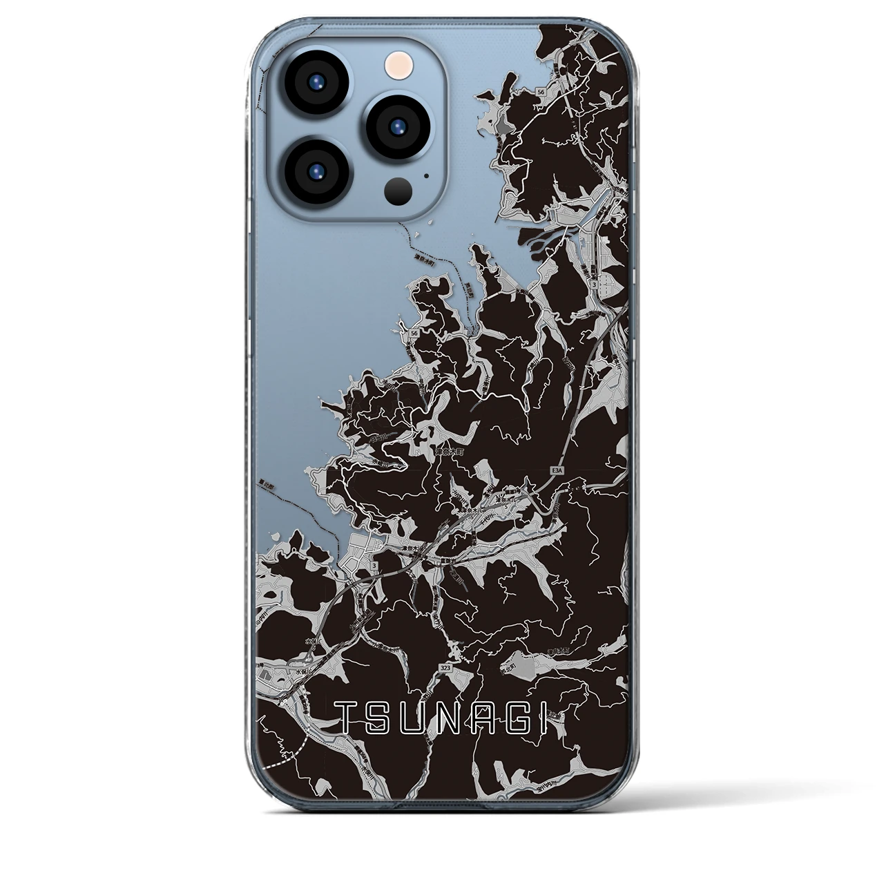 【津奈木(熊本県)】地図柄iPhoneケース(クリアタイプ)