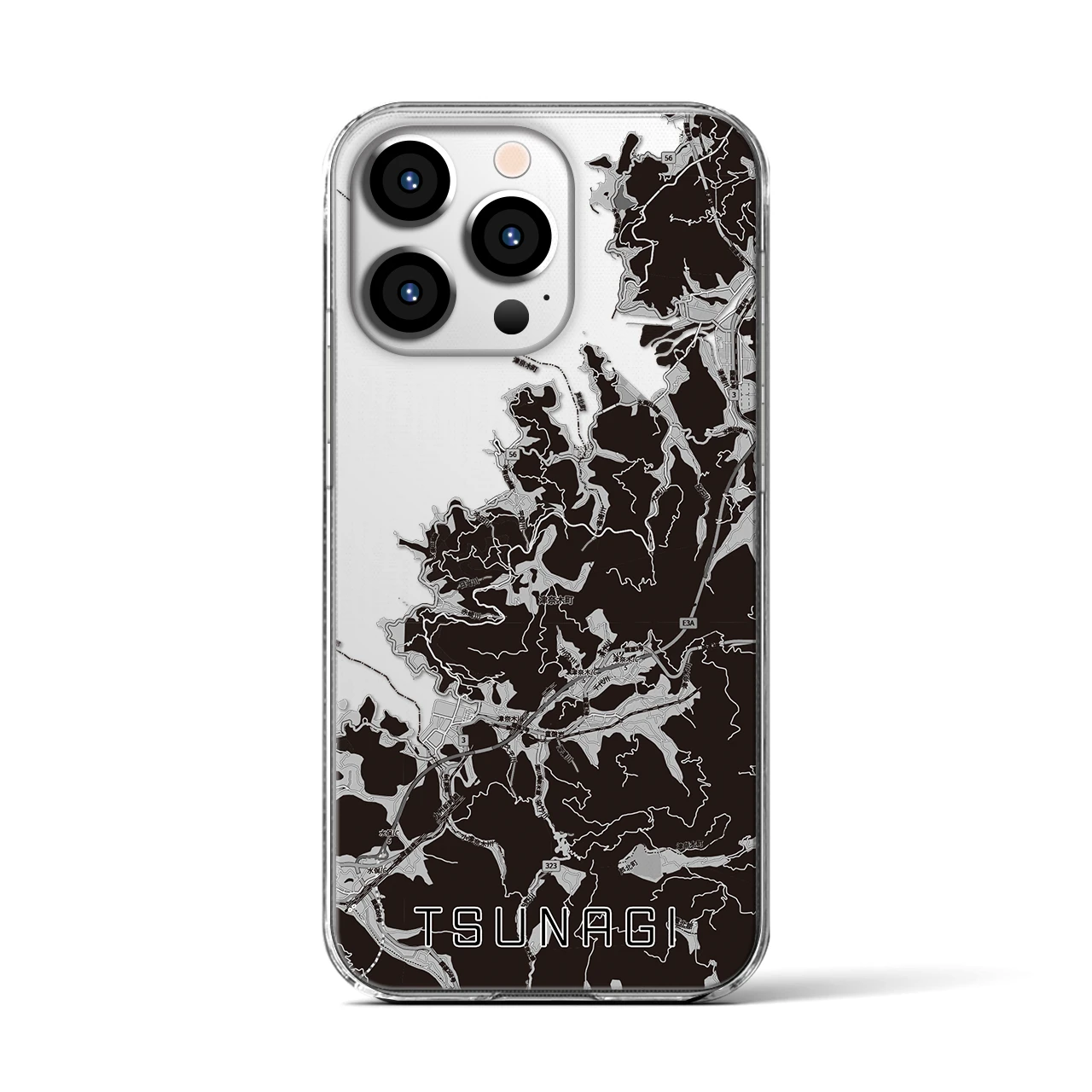 【津奈木(熊本県)】地図柄iPhoneケース(クリアタイプ)