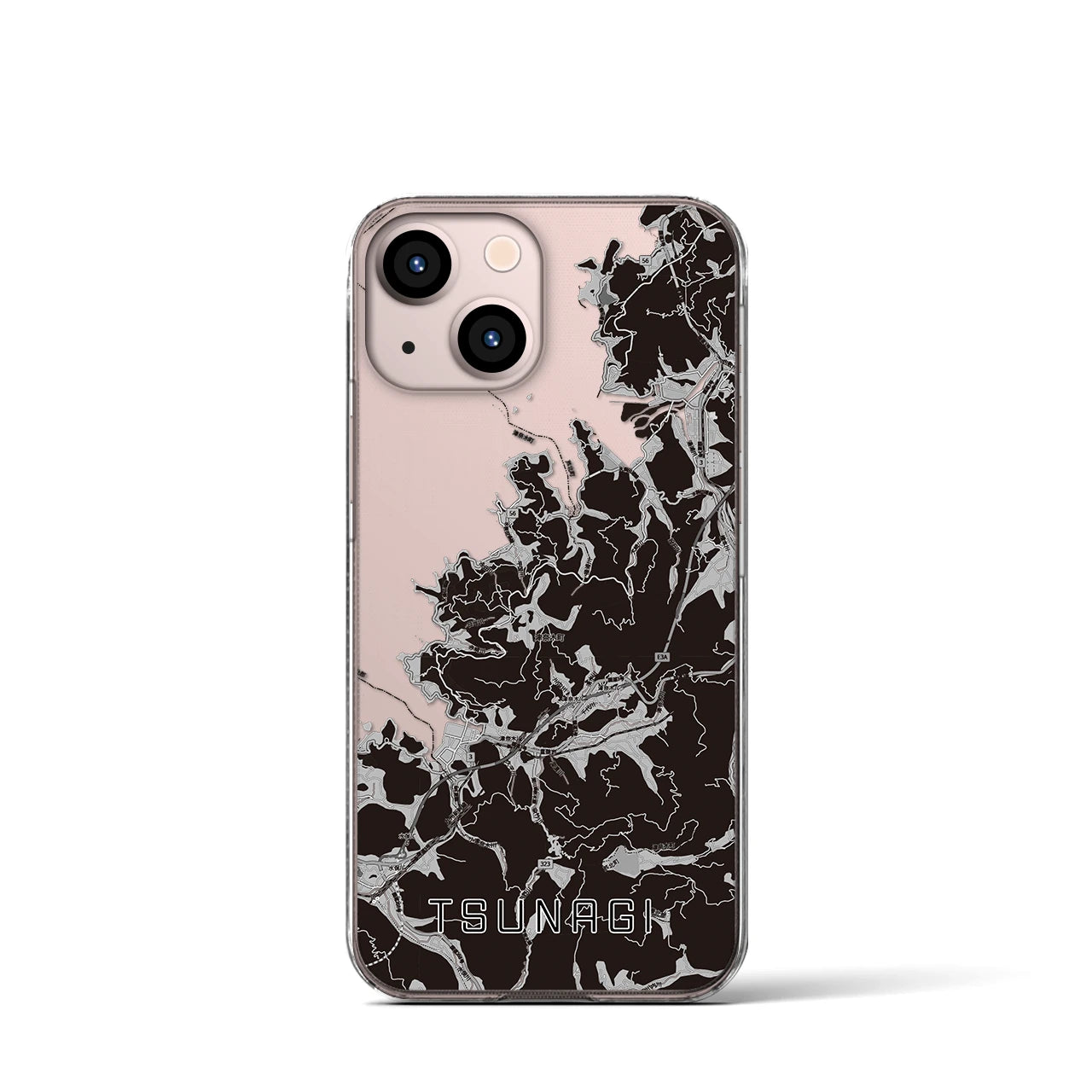 【津奈木(熊本県)】地図柄iPhoneケース(クリアタイプ)