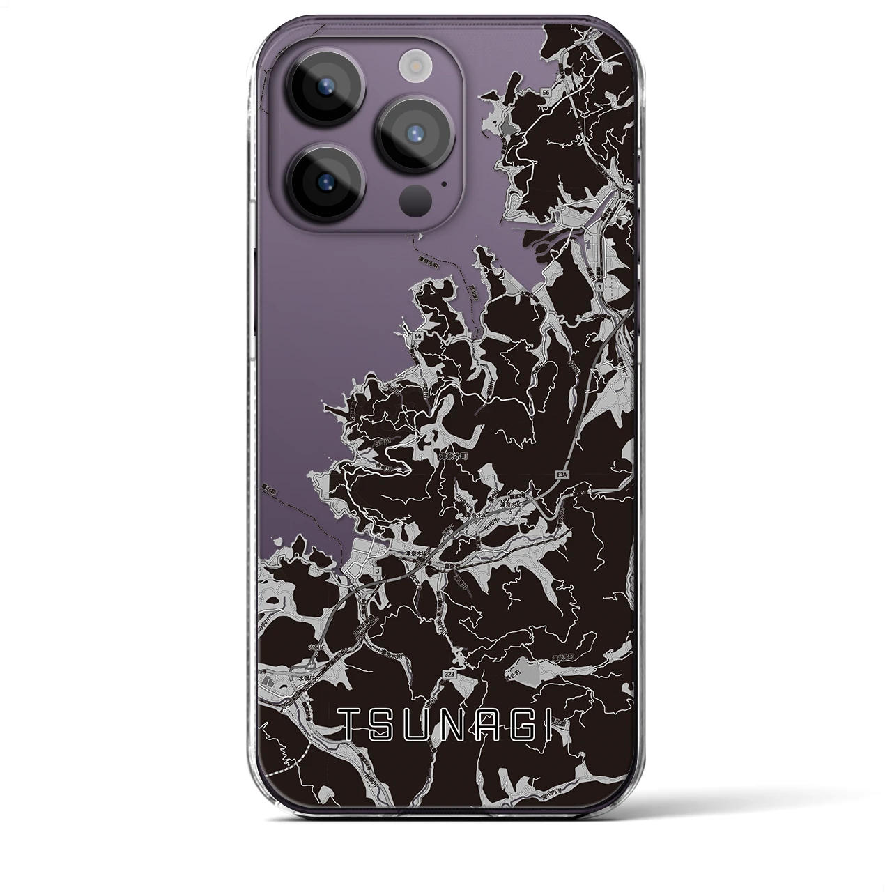 【津奈木(熊本県)】地図柄iPhoneケース(クリアタイプ)