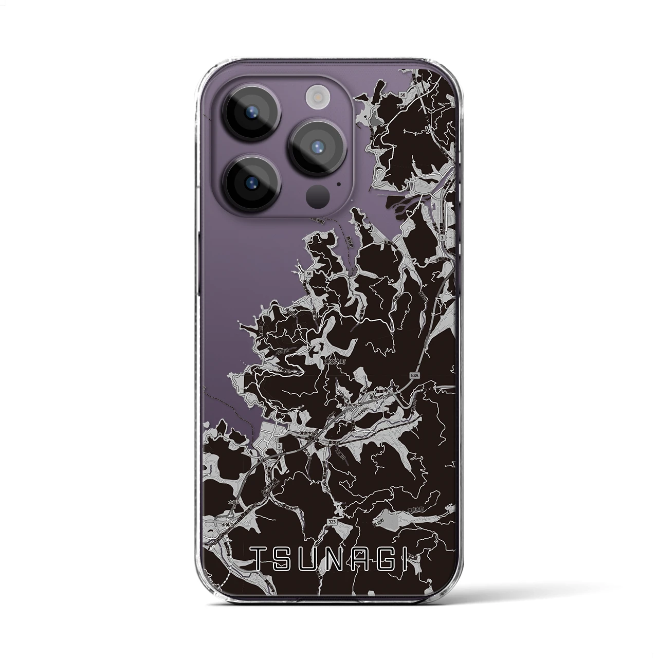 【津奈木(熊本県)】地図柄iPhoneケース(クリアタイプ)