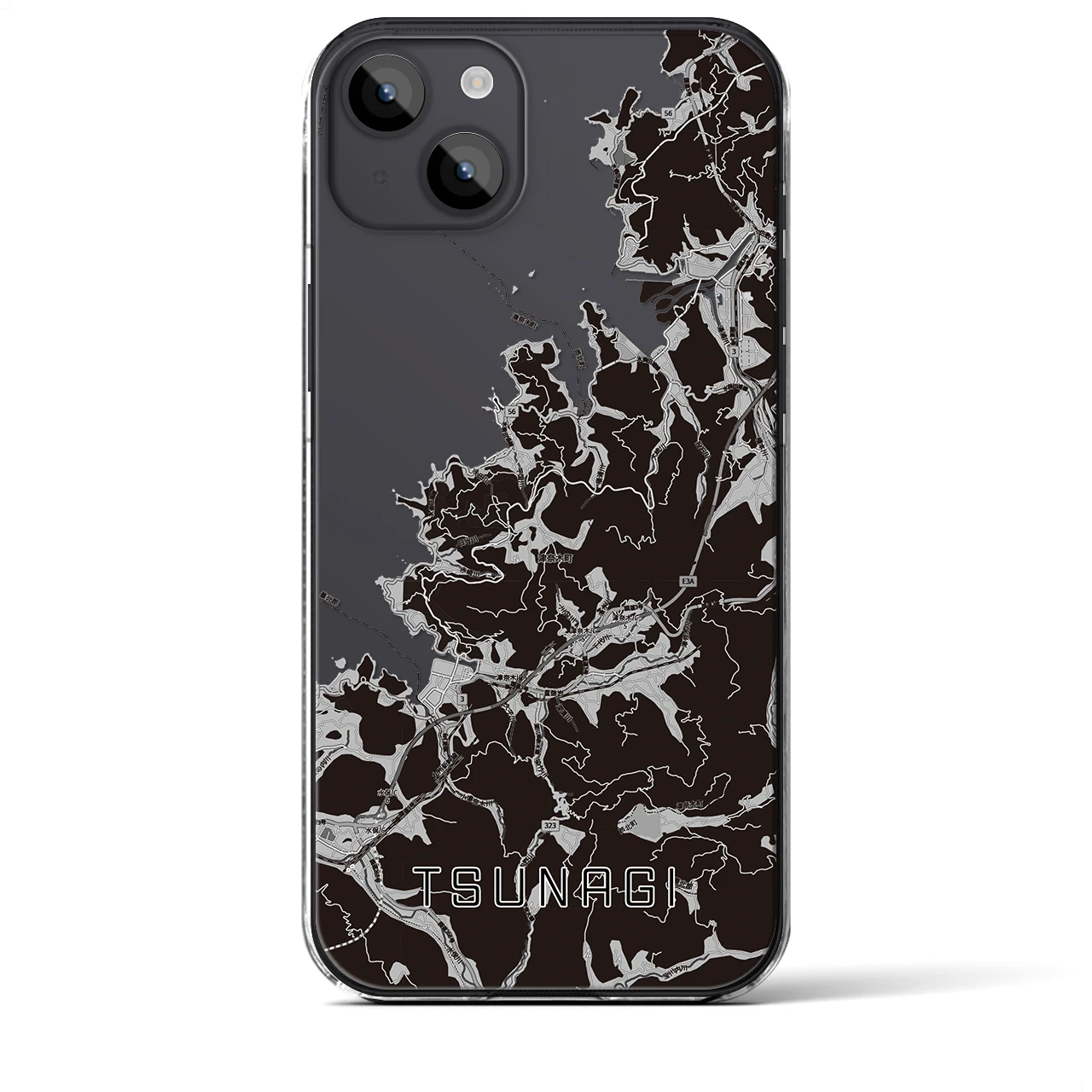 【津奈木(熊本県)】地図柄iPhoneケース(クリアタイプ)