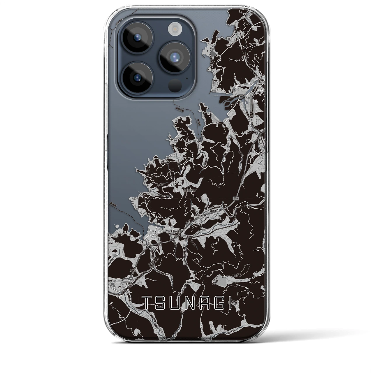 【津奈木(熊本県)】地図柄iPhoneケース(クリアタイプ)