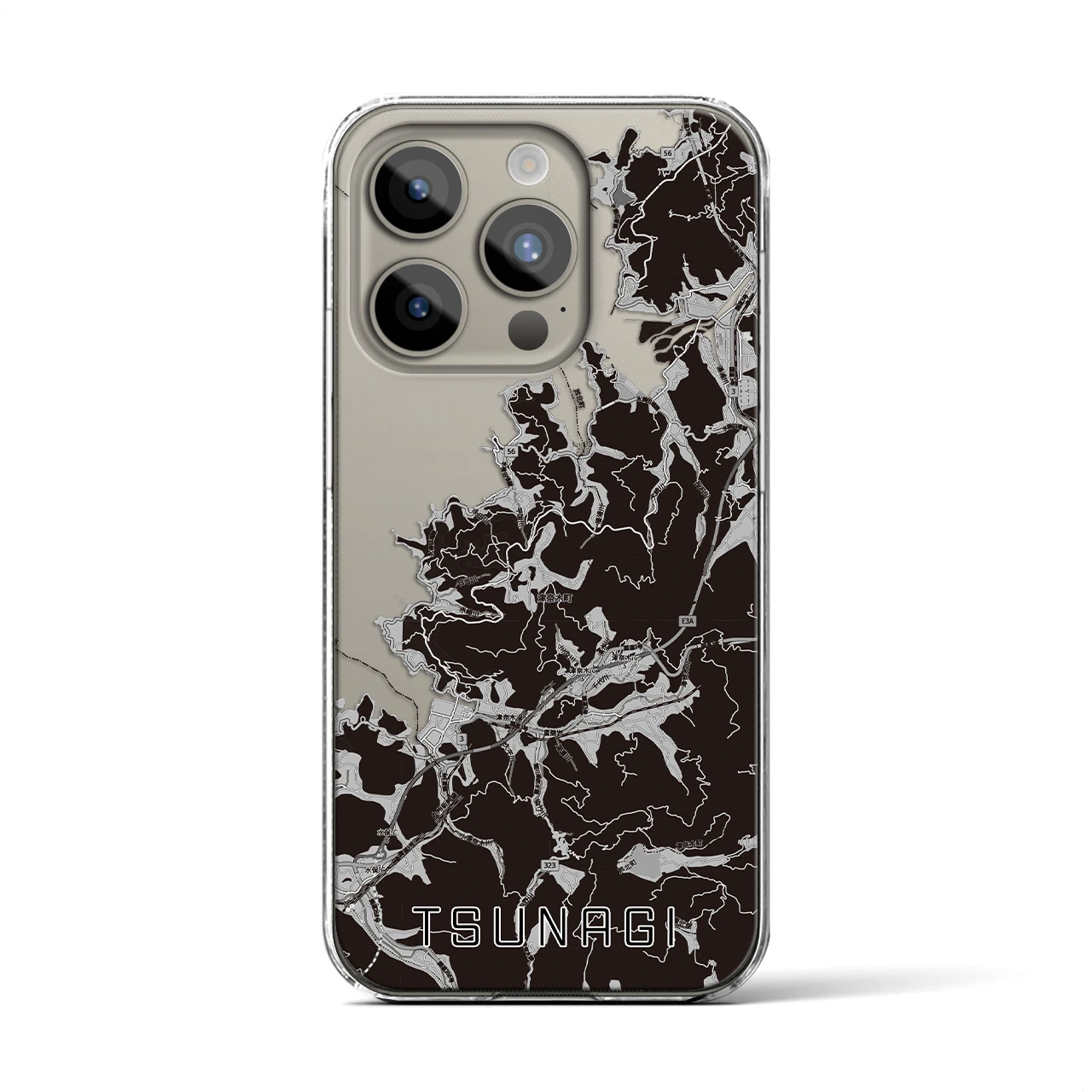 【津奈木(熊本県)】地図柄iPhoneケース(クリアタイプ)