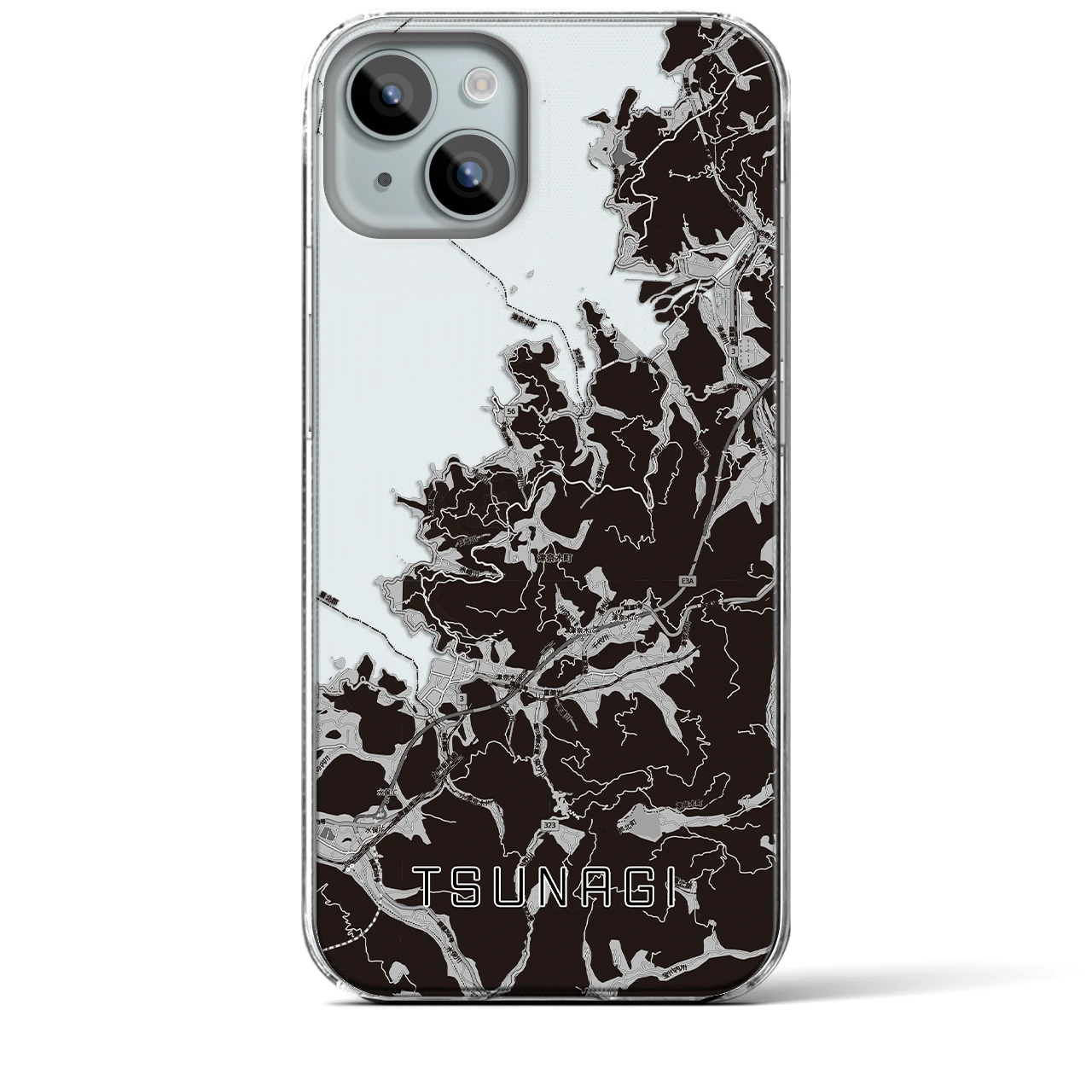 【津奈木(熊本県)】地図柄iPhoneケース(クリアタイプ)