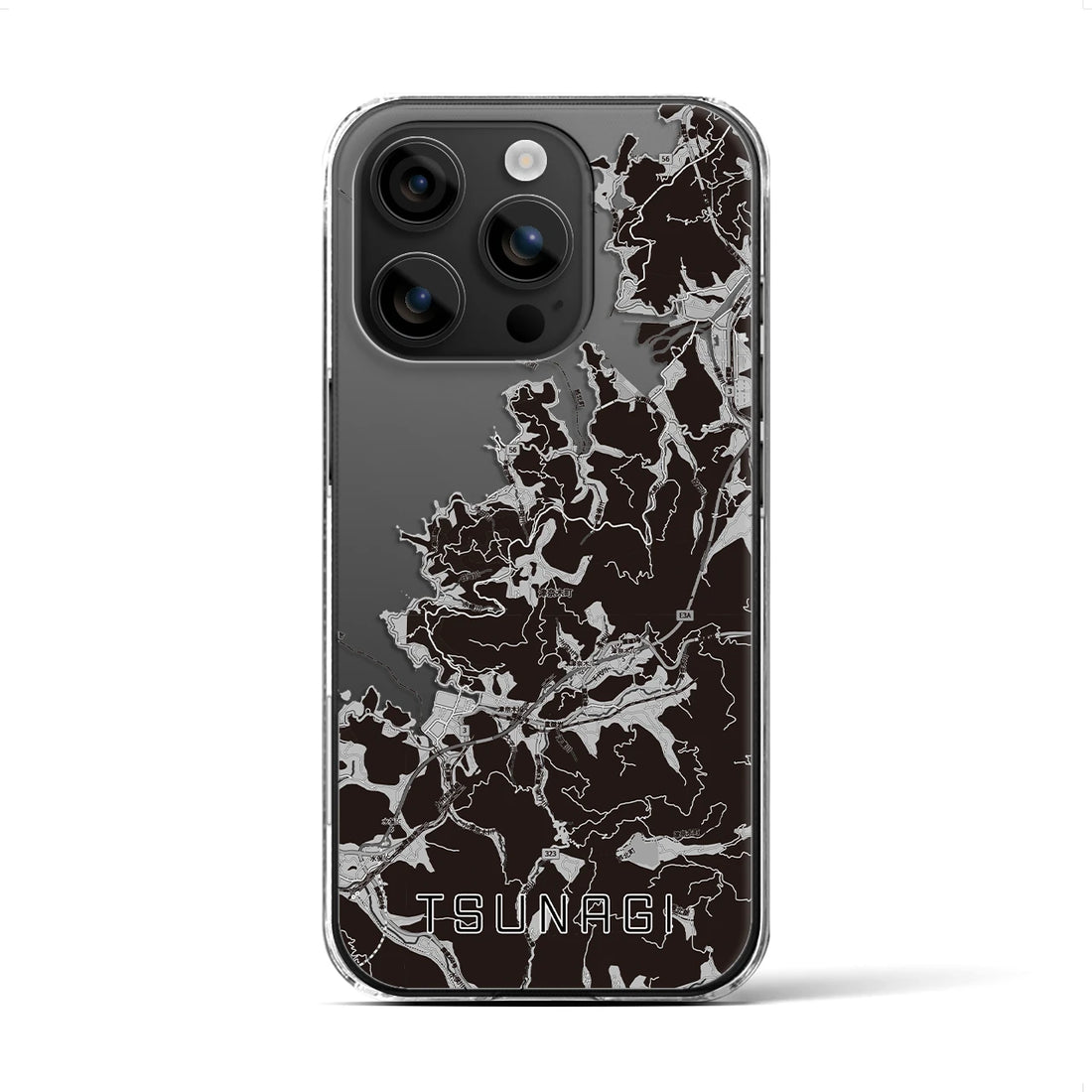 【津奈木(熊本県)】地図柄iPhoneケース(クリアタイプ)