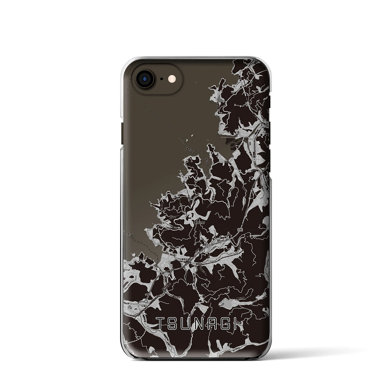 【津奈木(熊本県)】地図柄iPhoneケース(クリアタイプ)