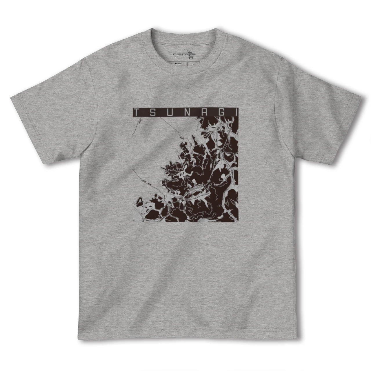 【津奈木(熊本県)】地図柄ヘビーウェイトTシャツ
