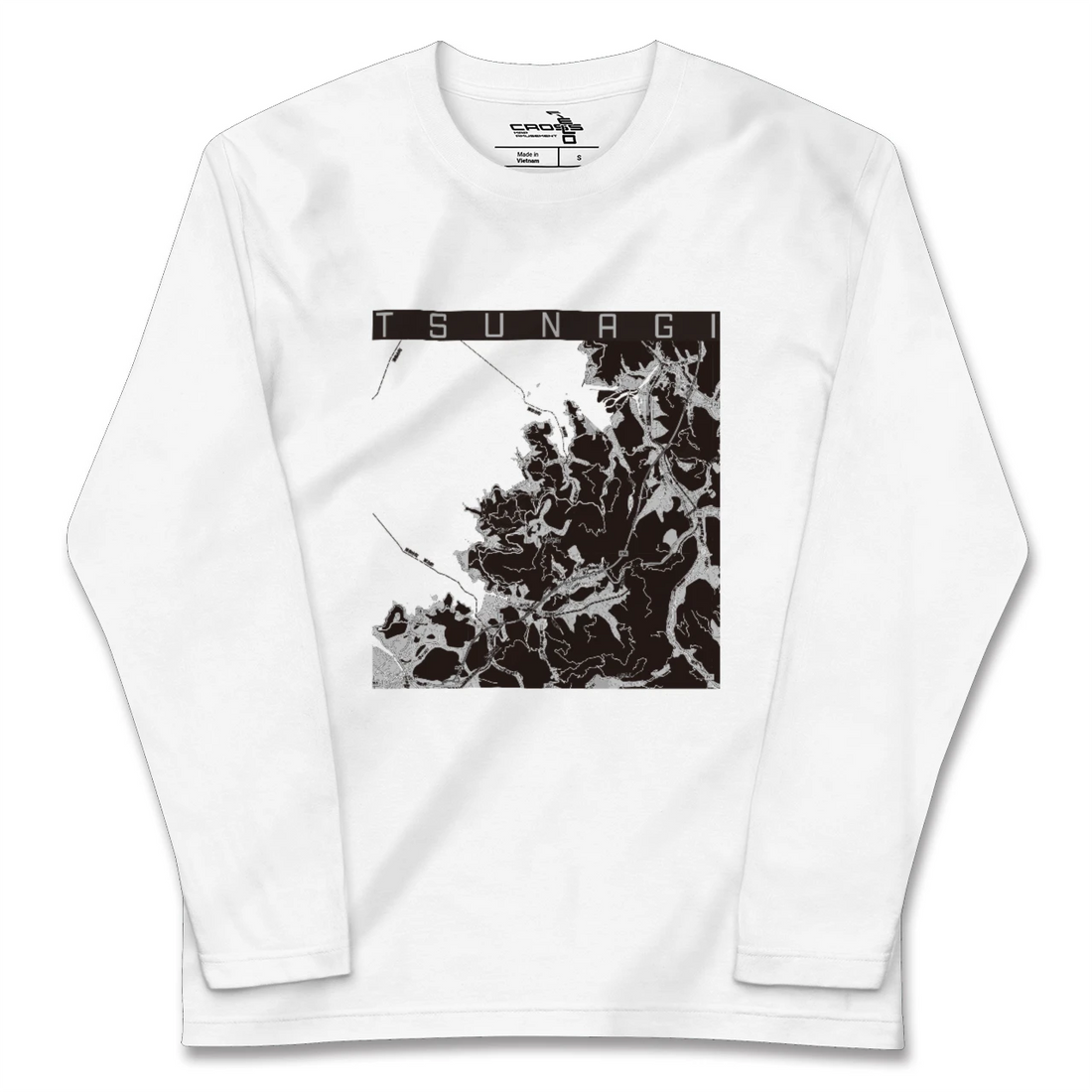 【津奈木(熊本県)】地図柄ロングスリーブTシャツ