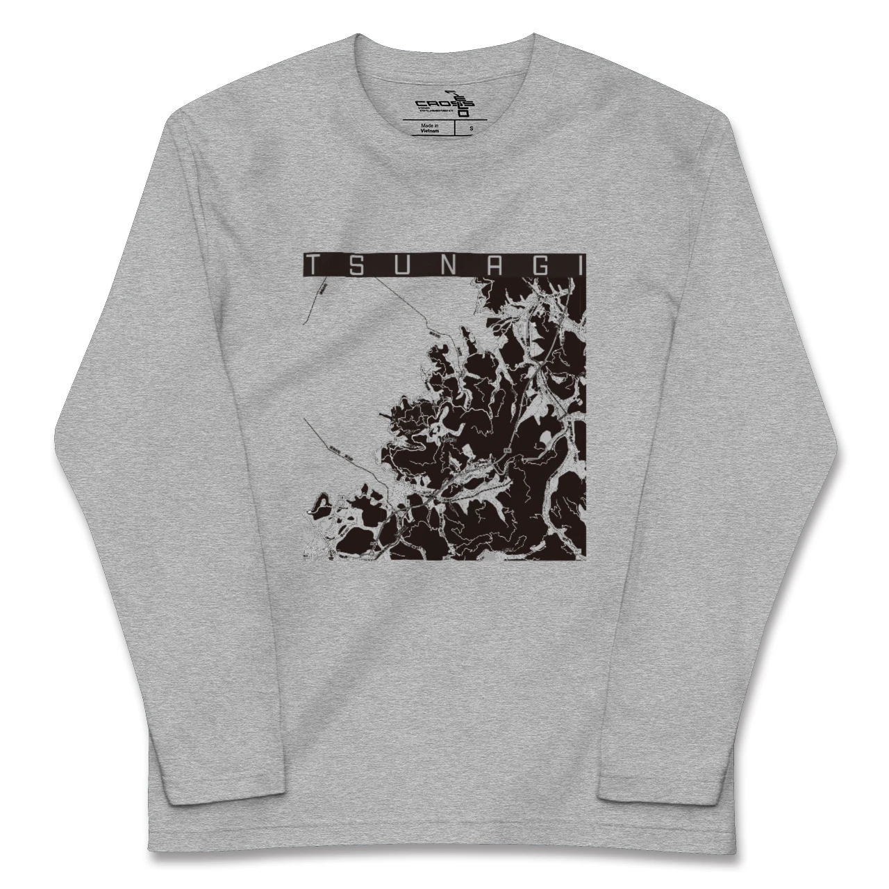 【津奈木(熊本県)】地図柄ロングスリーブTシャツ