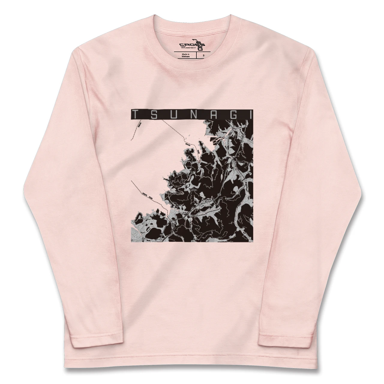 【津奈木(熊本県)】地図柄ロングスリーブTシャツ