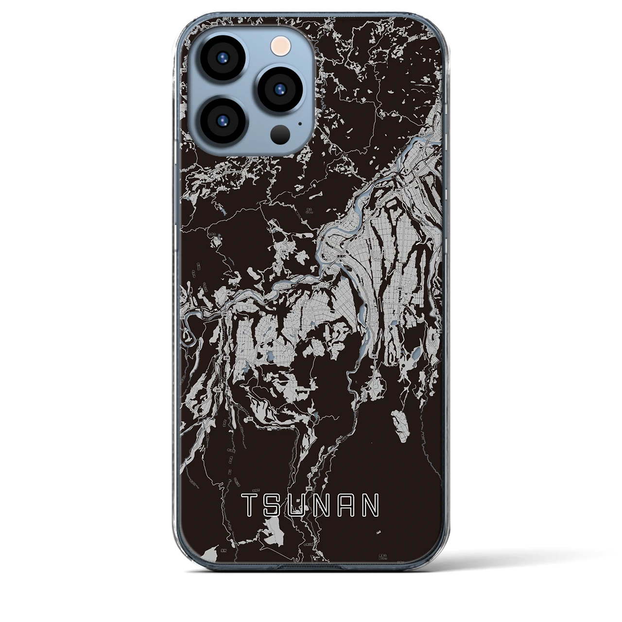 【津南(新潟県)】地図柄iPhoneケース(クリアタイプ)