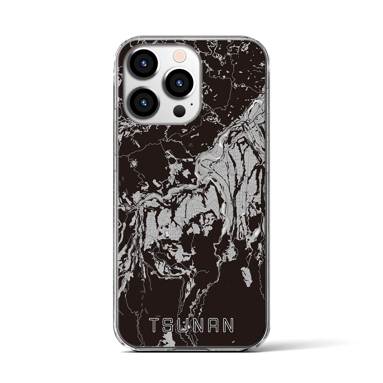 【津南(新潟県)】地図柄iPhoneケース(クリアタイプ)