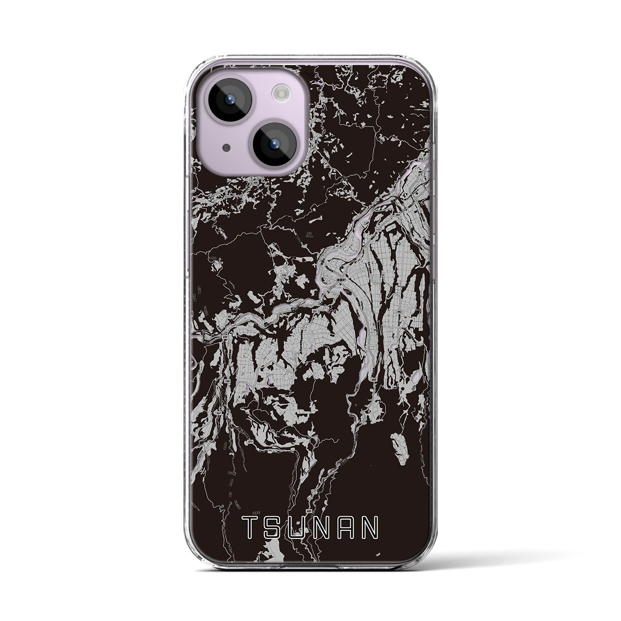 【津南(新潟県)】地図柄iPhoneケース(クリアタイプ)