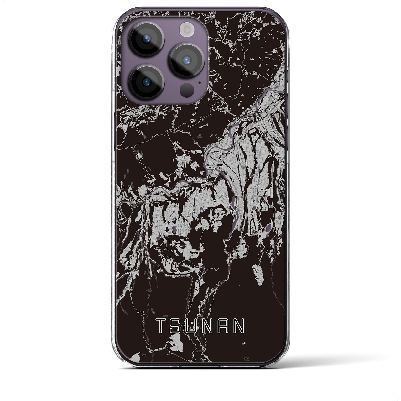 【津南(新潟県)】地図柄iPhoneケース(クリアタイプ)