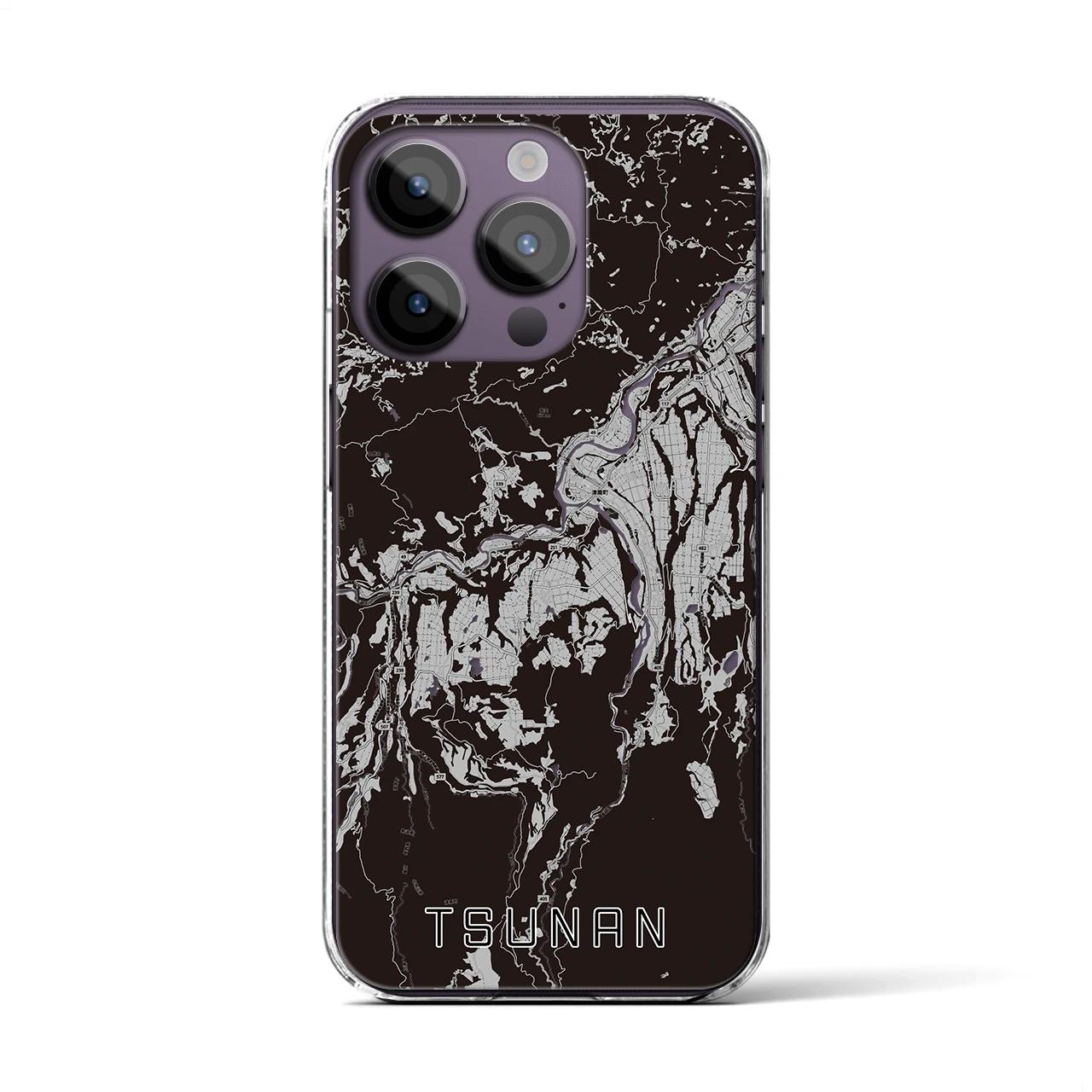 【津南(新潟県)】地図柄iPhoneケース(クリアタイプ)