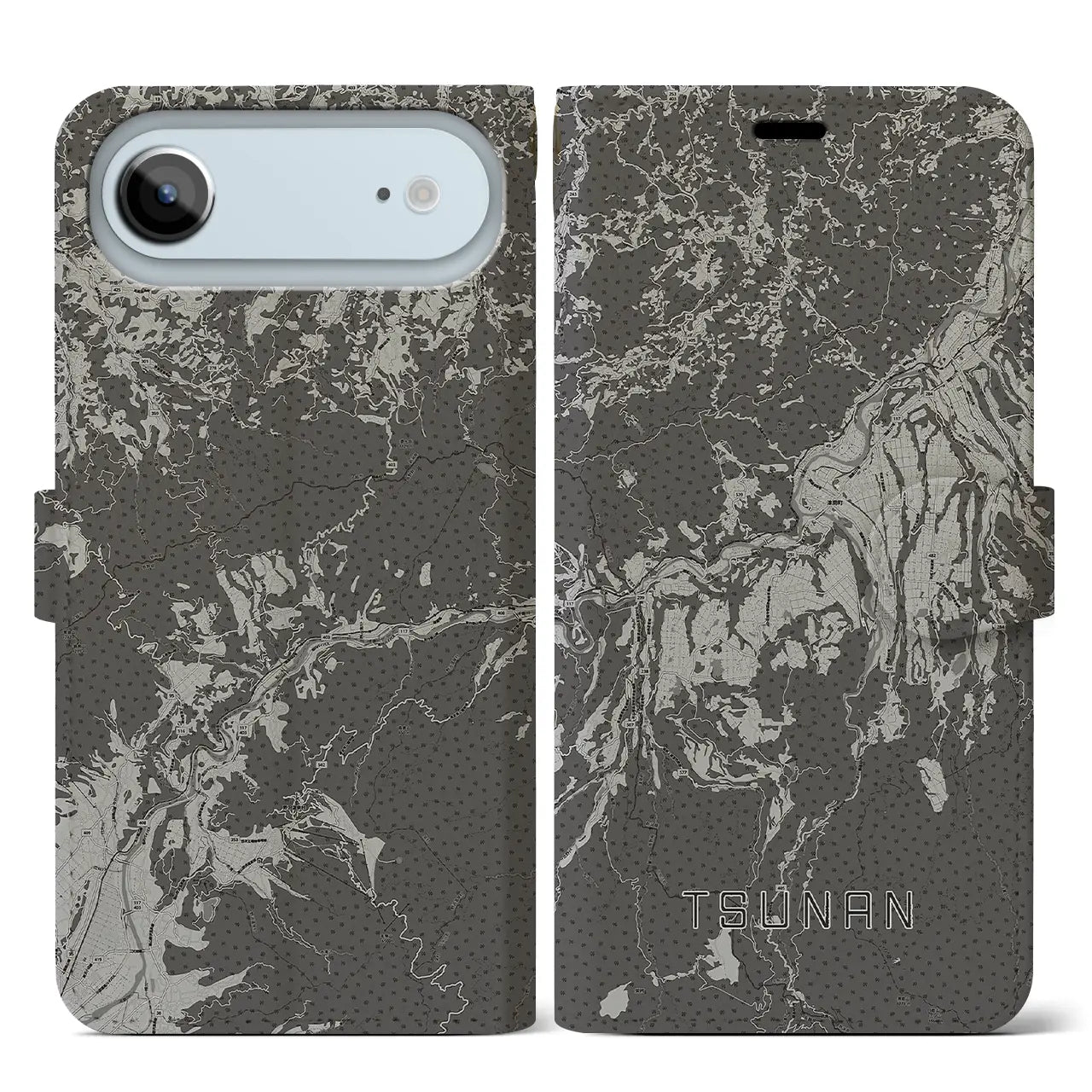 【津南(新潟県)】地図柄iPhoneケース(手帳タイプ)