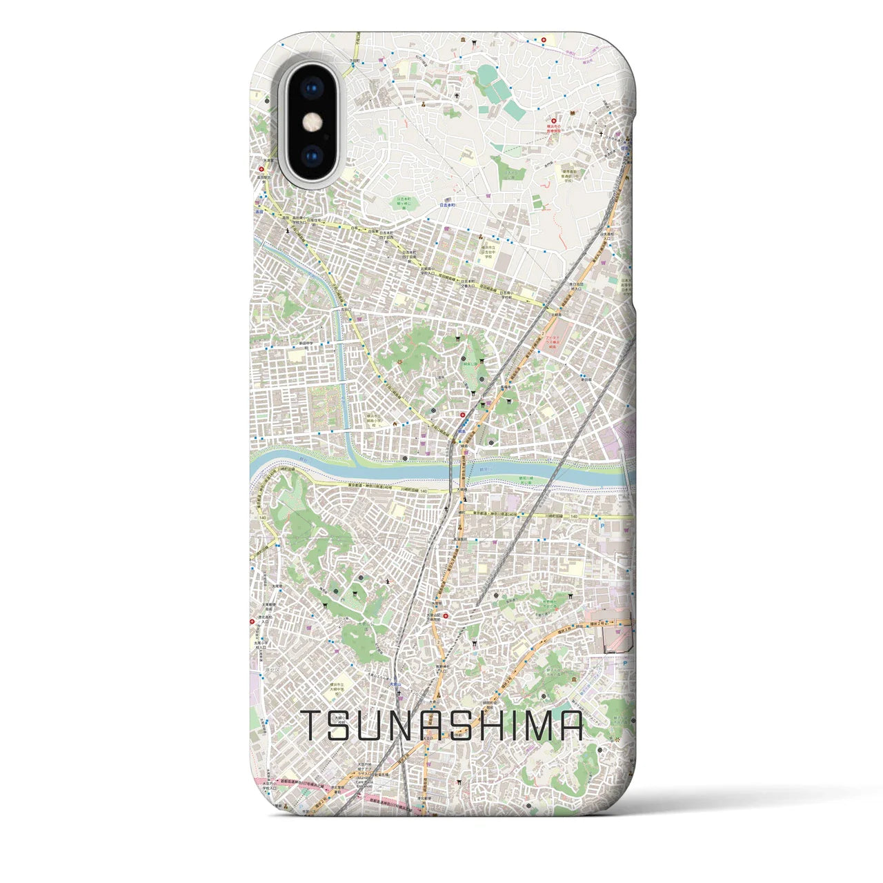 【綱島(神奈川県)】地図柄iPhoneケース(バックカバータイプ)