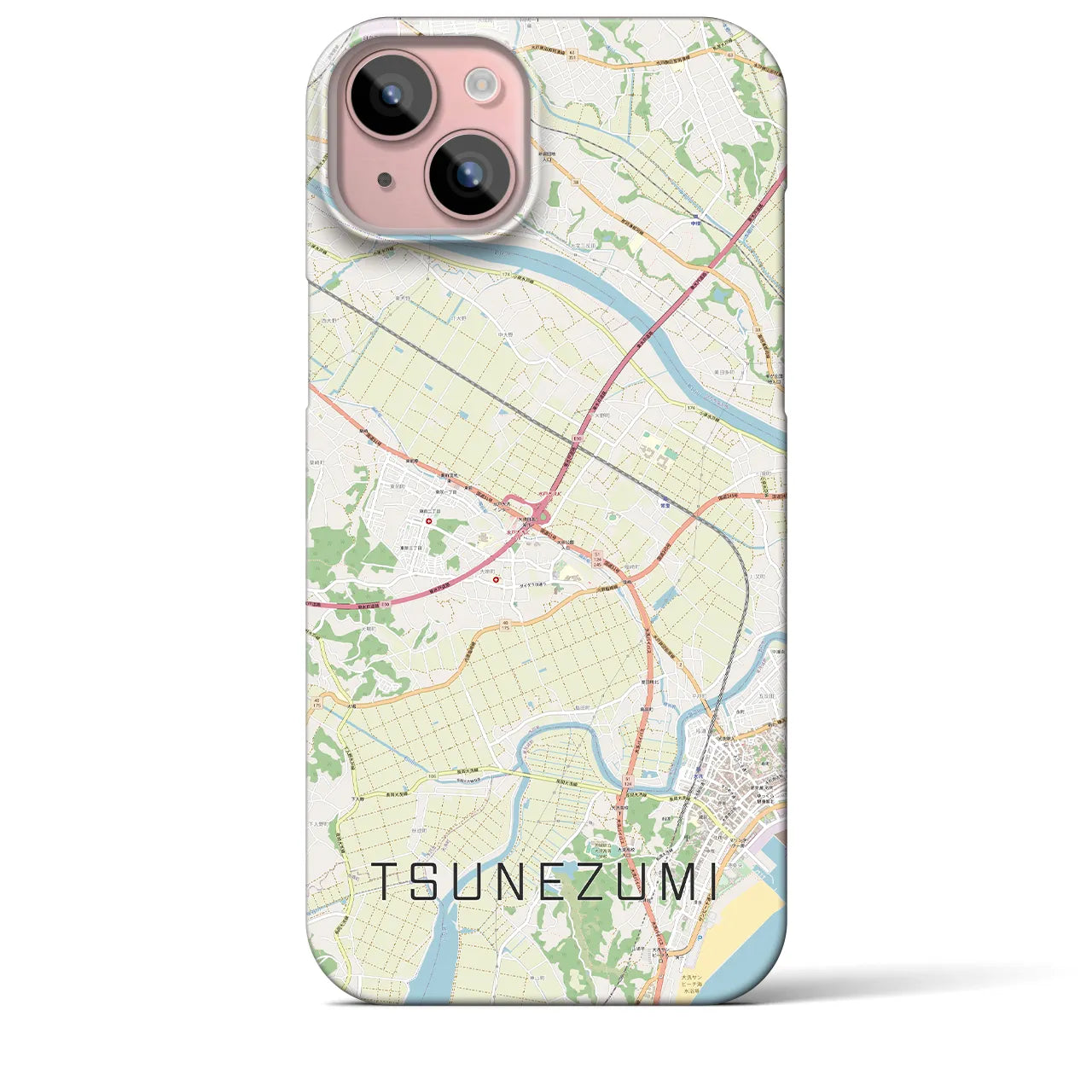 【常澄(茨城県)】地図柄iPhoneケース(バックカバータイプ)