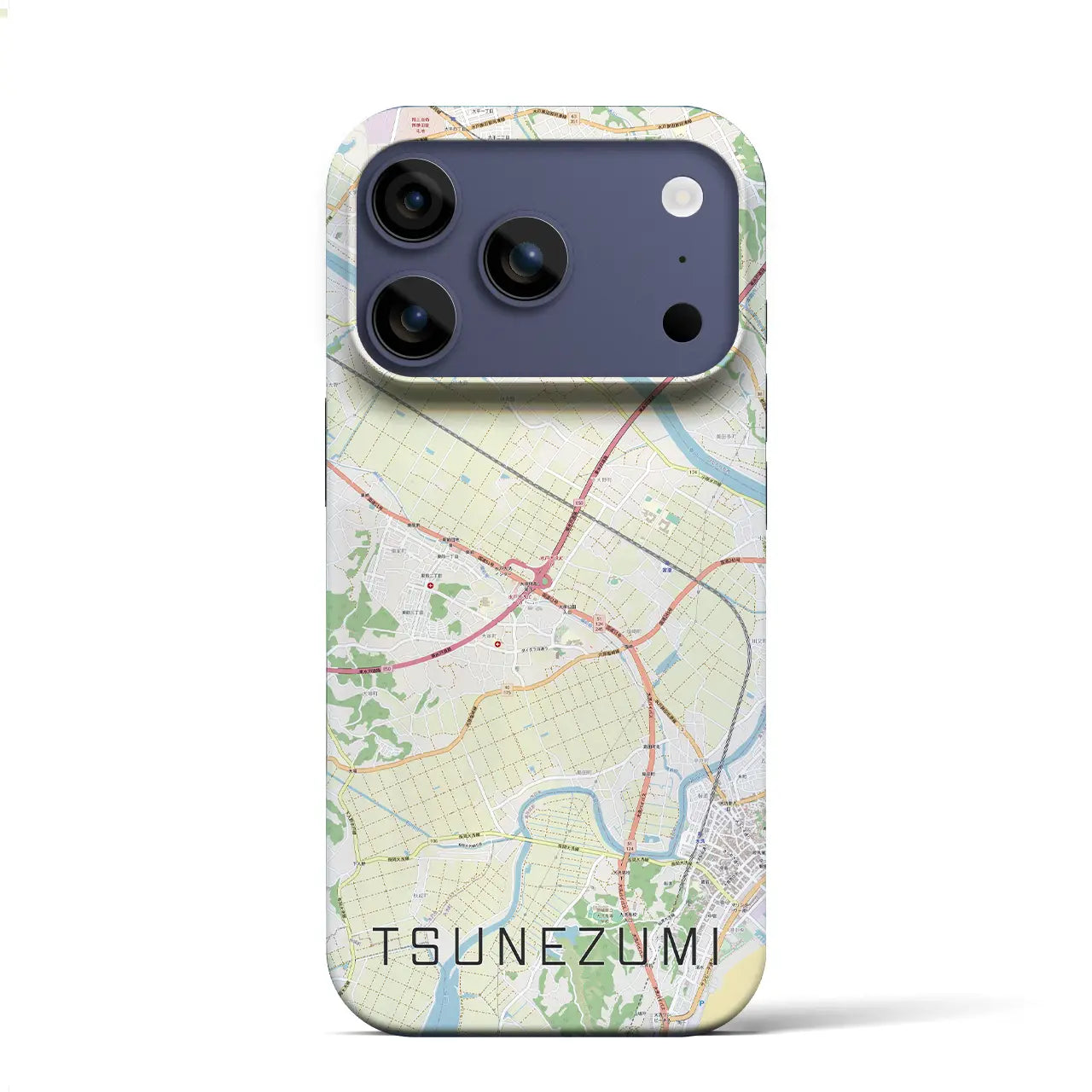 【常澄(茨城県)】地図柄iPhoneケース(バックカバータイプ)ブラック・iPhone 17 Pro Max 用