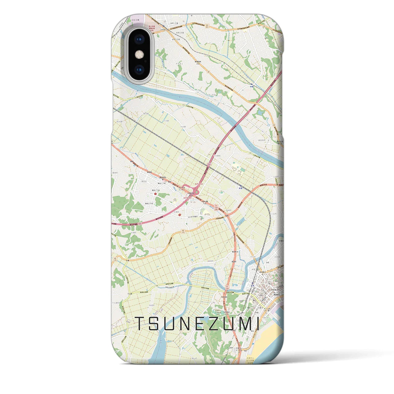 【常澄(茨城県)】地図柄iPhoneケース(バックカバータイプ)