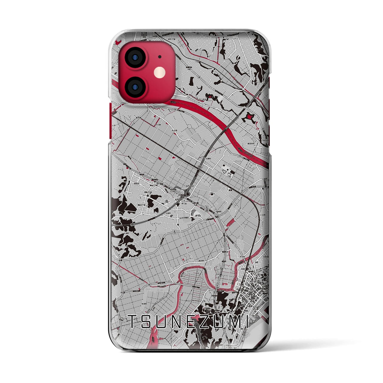 【常澄(茨城県)】地図柄iPhoneケース(クリアタイプ)