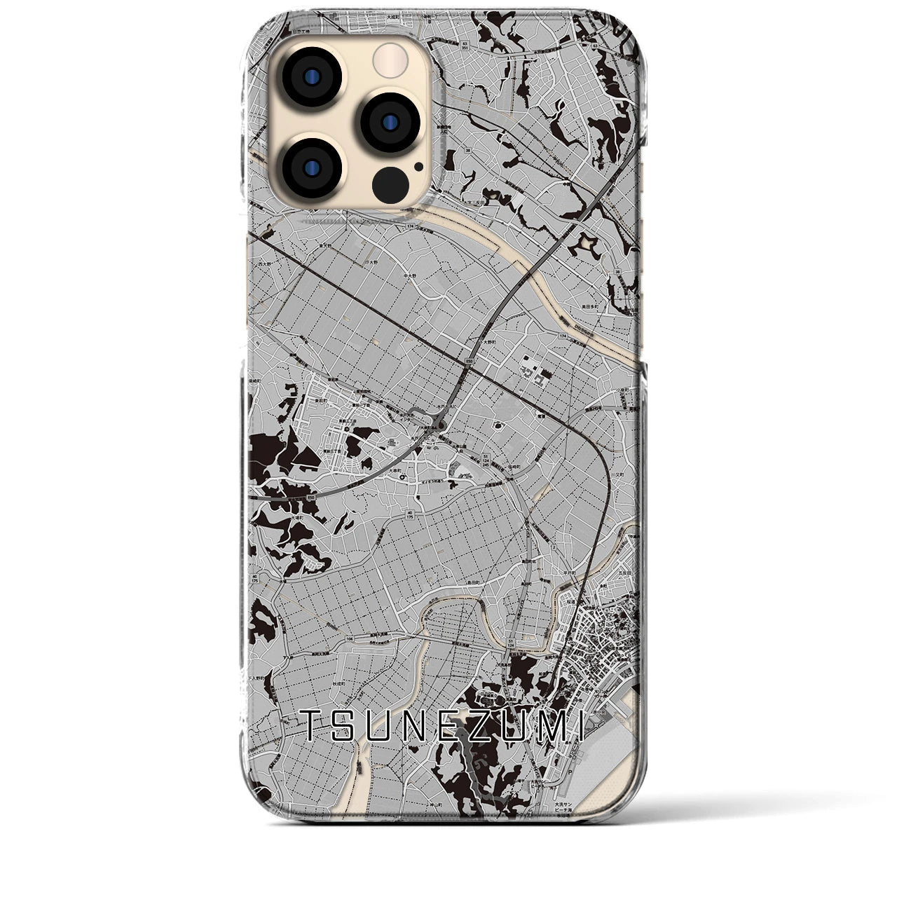 【常澄(茨城県)】地図柄iPhoneケース(クリアタイプ)