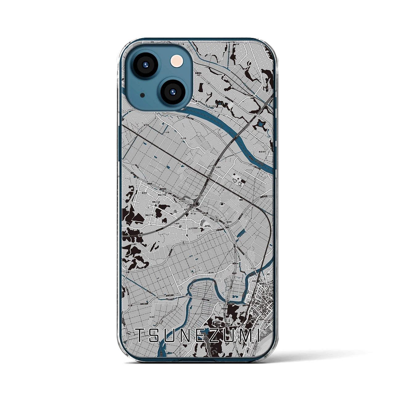 【常澄(茨城県)】地図柄iPhoneケース(クリアタイプ)