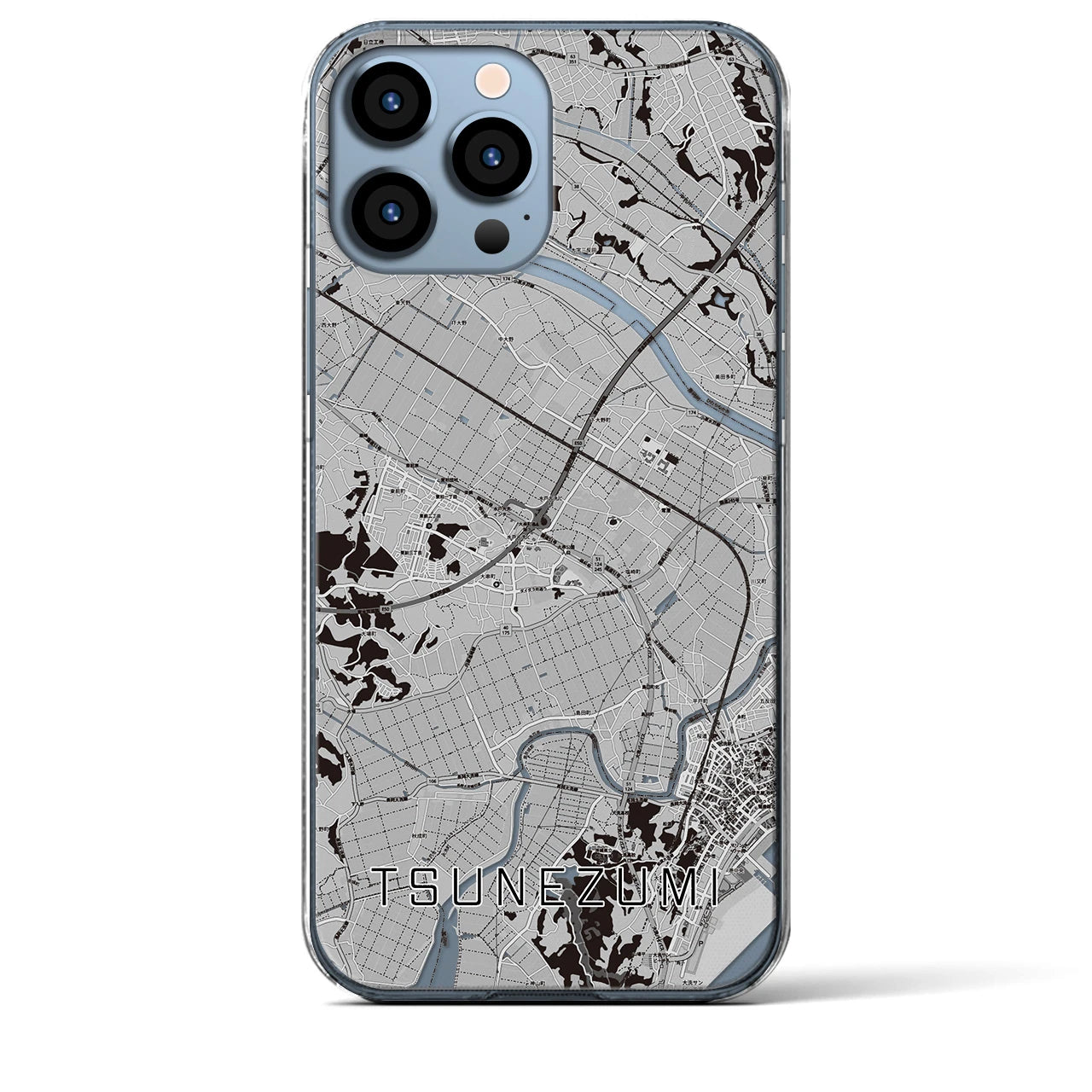 【常澄(茨城県)】地図柄iPhoneケース(クリアタイプ)