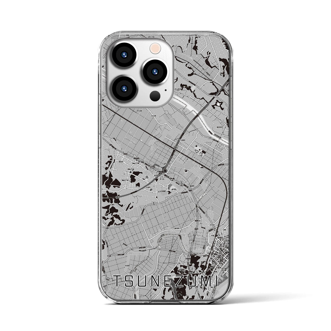 【常澄(茨城県)】地図柄iPhoneケース(クリアタイプ)