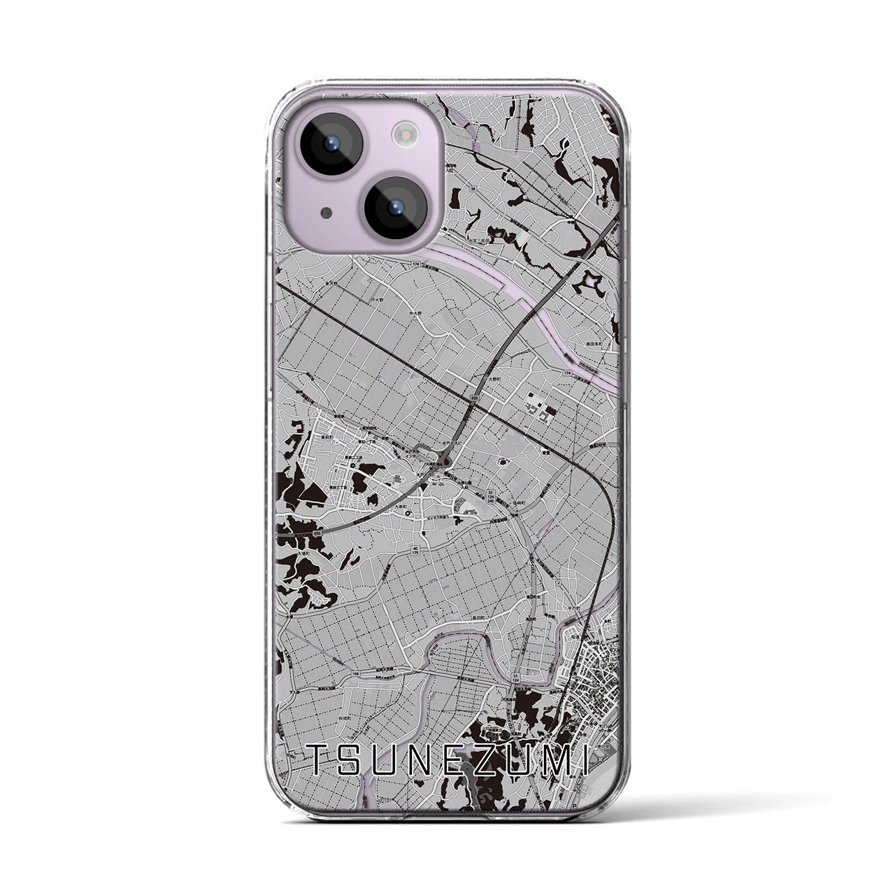 【常澄(茨城県)】地図柄iPhoneケース(クリアタイプ)