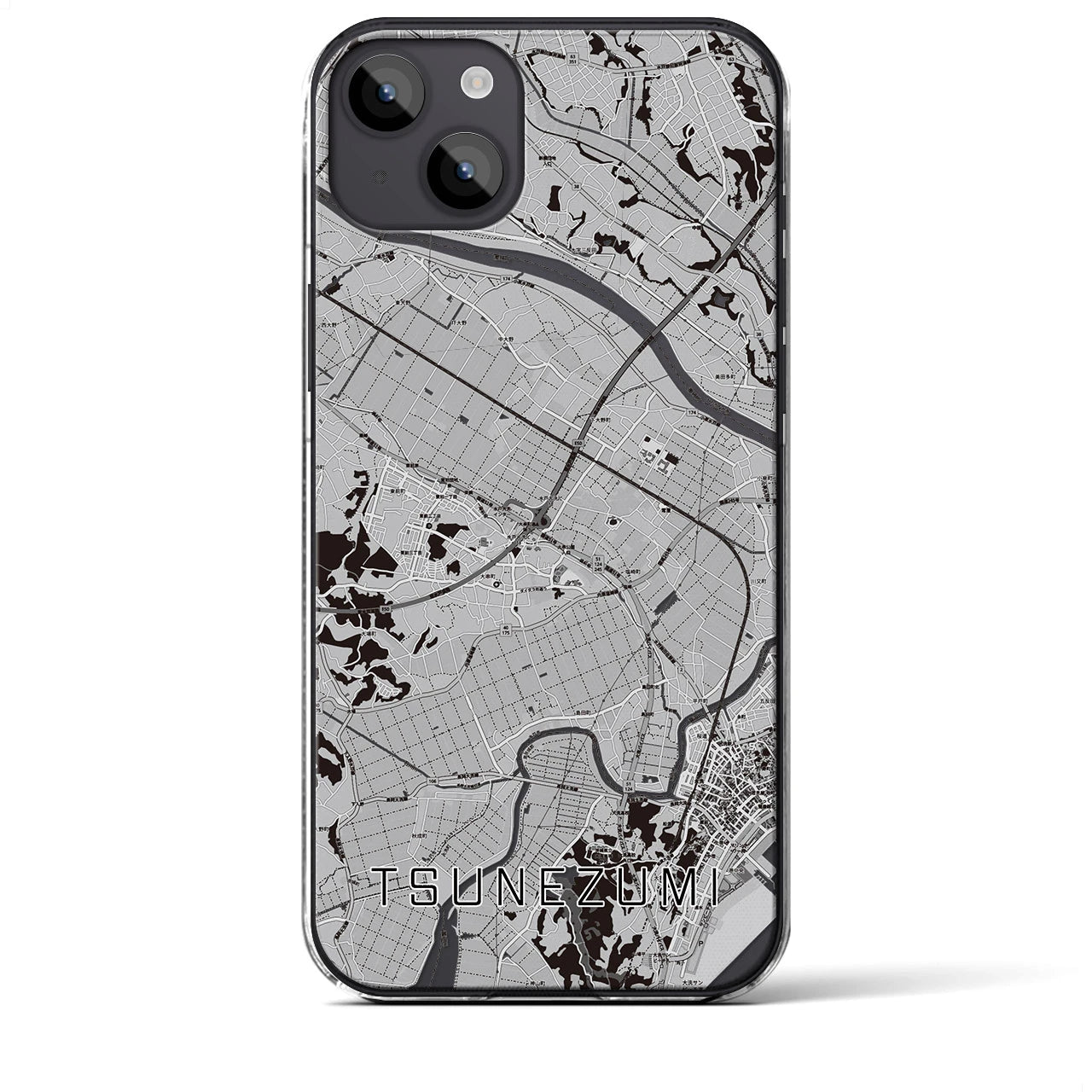 【常澄(茨城県)】地図柄iPhoneケース(クリアタイプ)