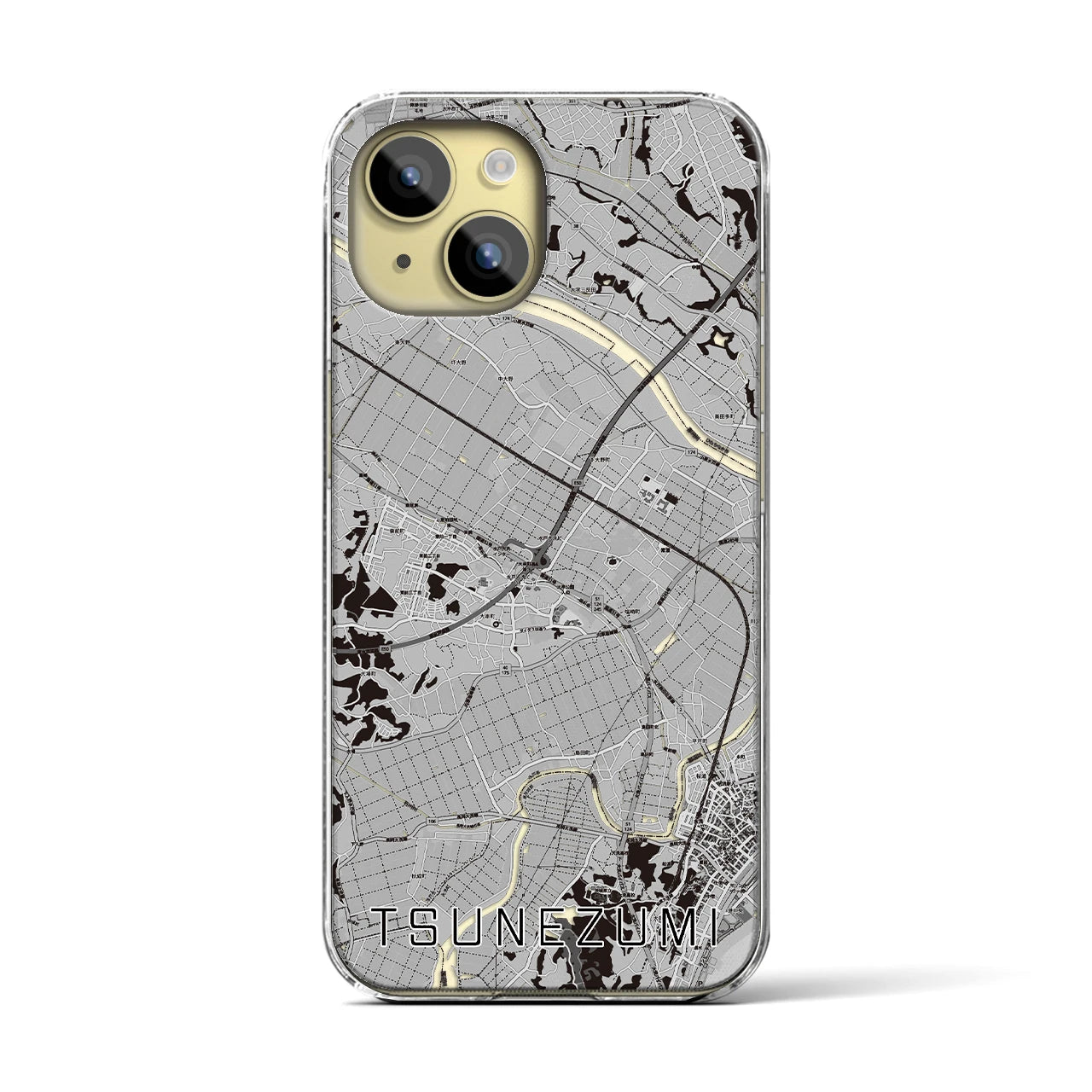 【常澄(茨城県)】地図柄iPhoneケース(クリアタイプ)