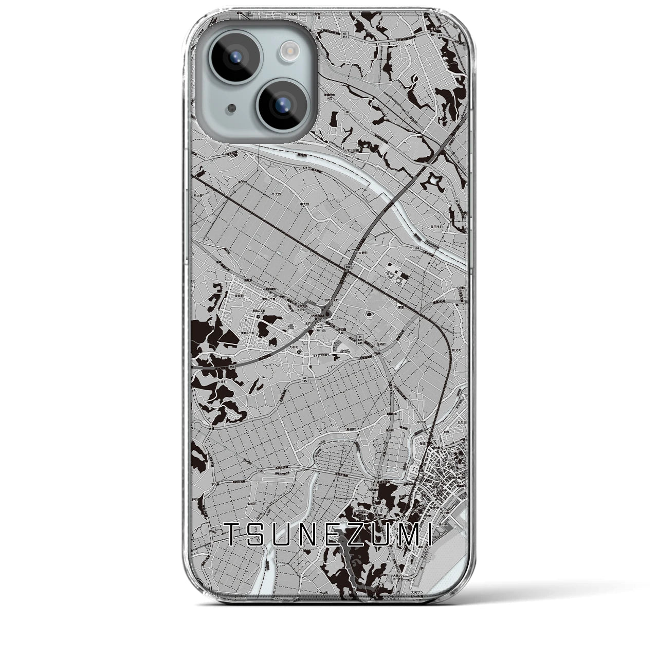 【常澄(茨城県)】地図柄iPhoneケース(クリアタイプ)