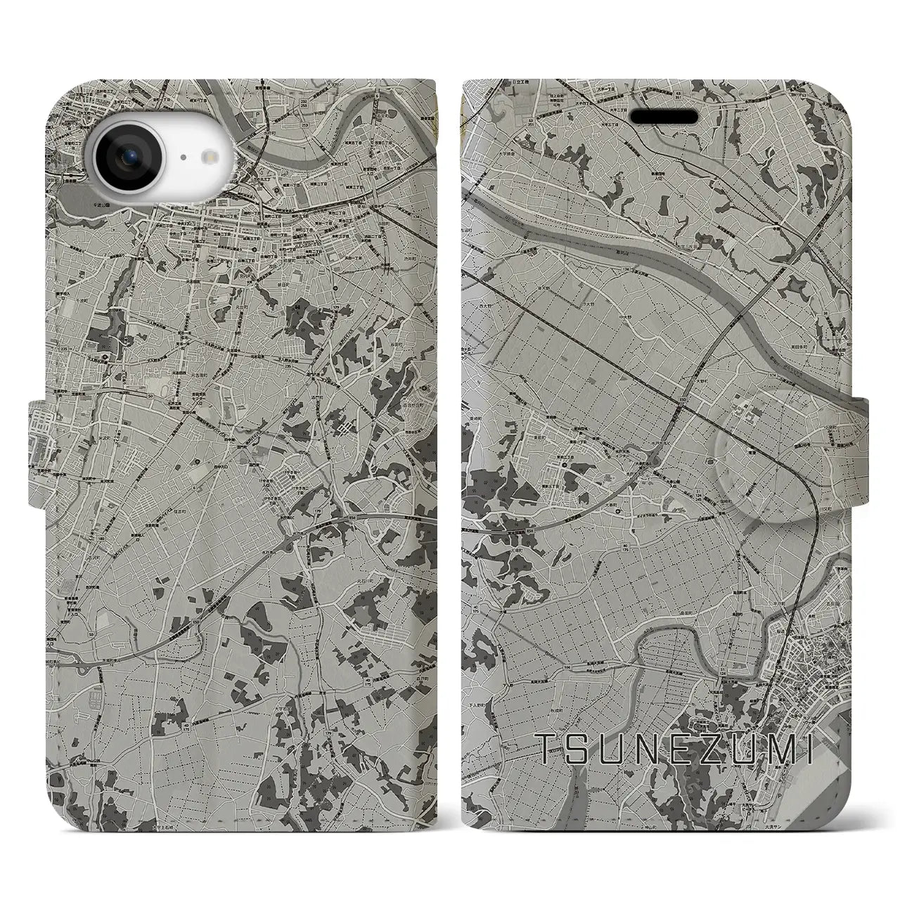 【常澄(茨城県)】地図柄iPhoneケース(手帳タイプ)