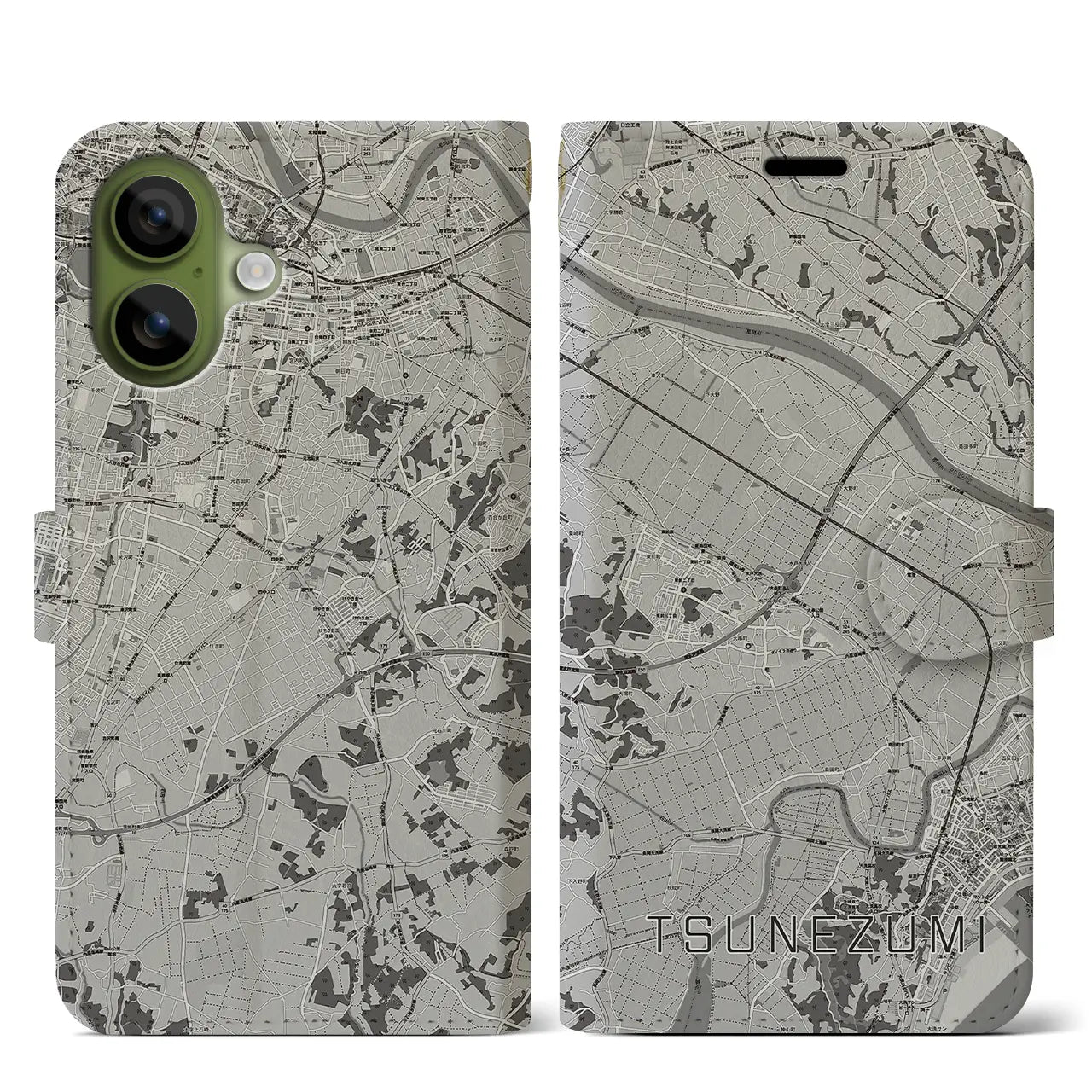 【常澄(茨城県)】地図柄iPhoneケース(手帳タイプ)