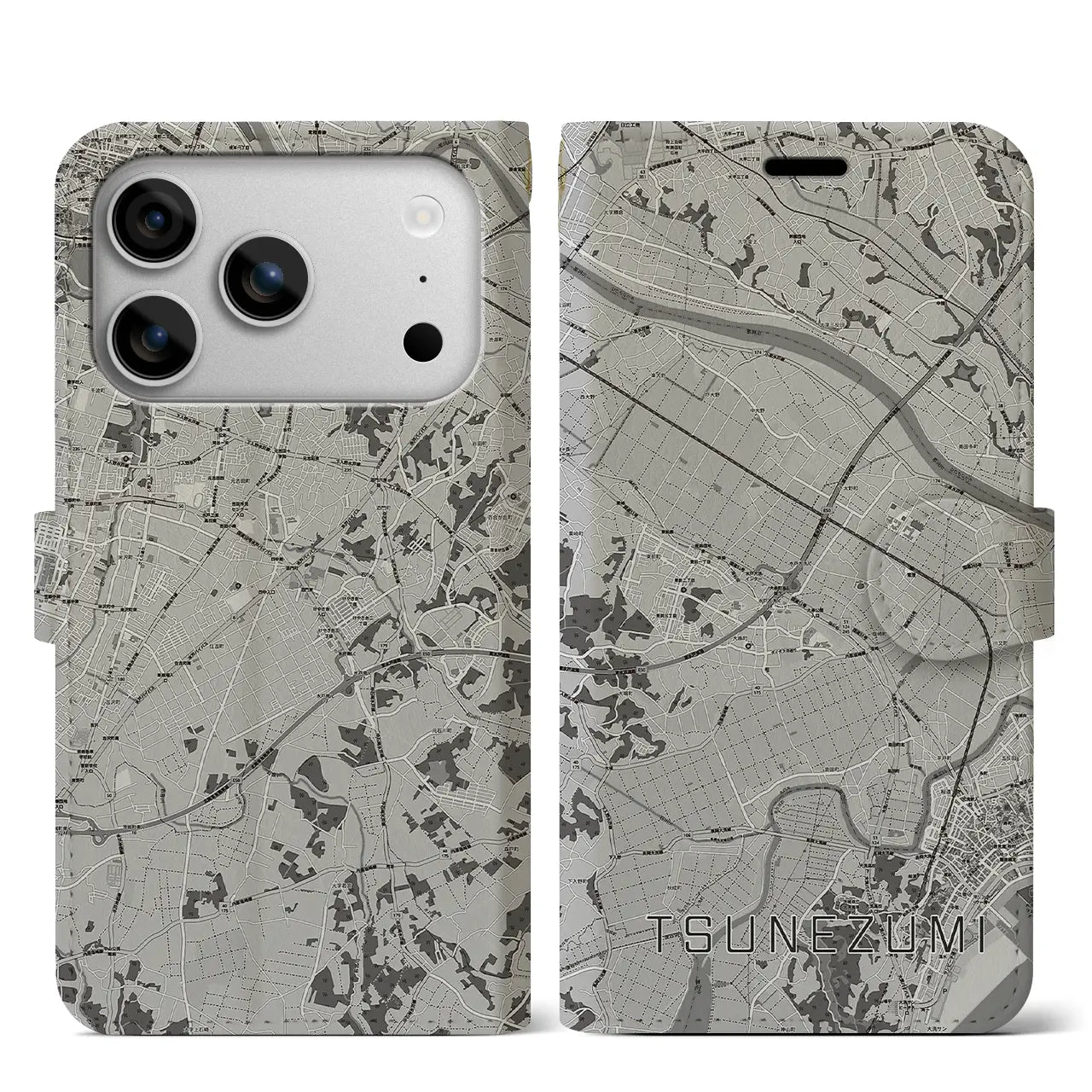 【常澄(茨城県)】地図柄iPhoneケース(手帳タイプ)