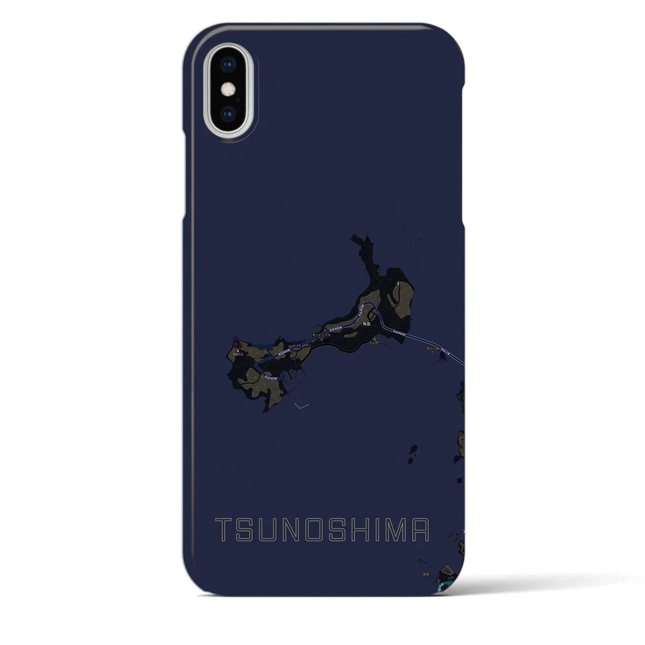 【角島(山口県)】地図柄iPhoneケース(バックカバータイプ)