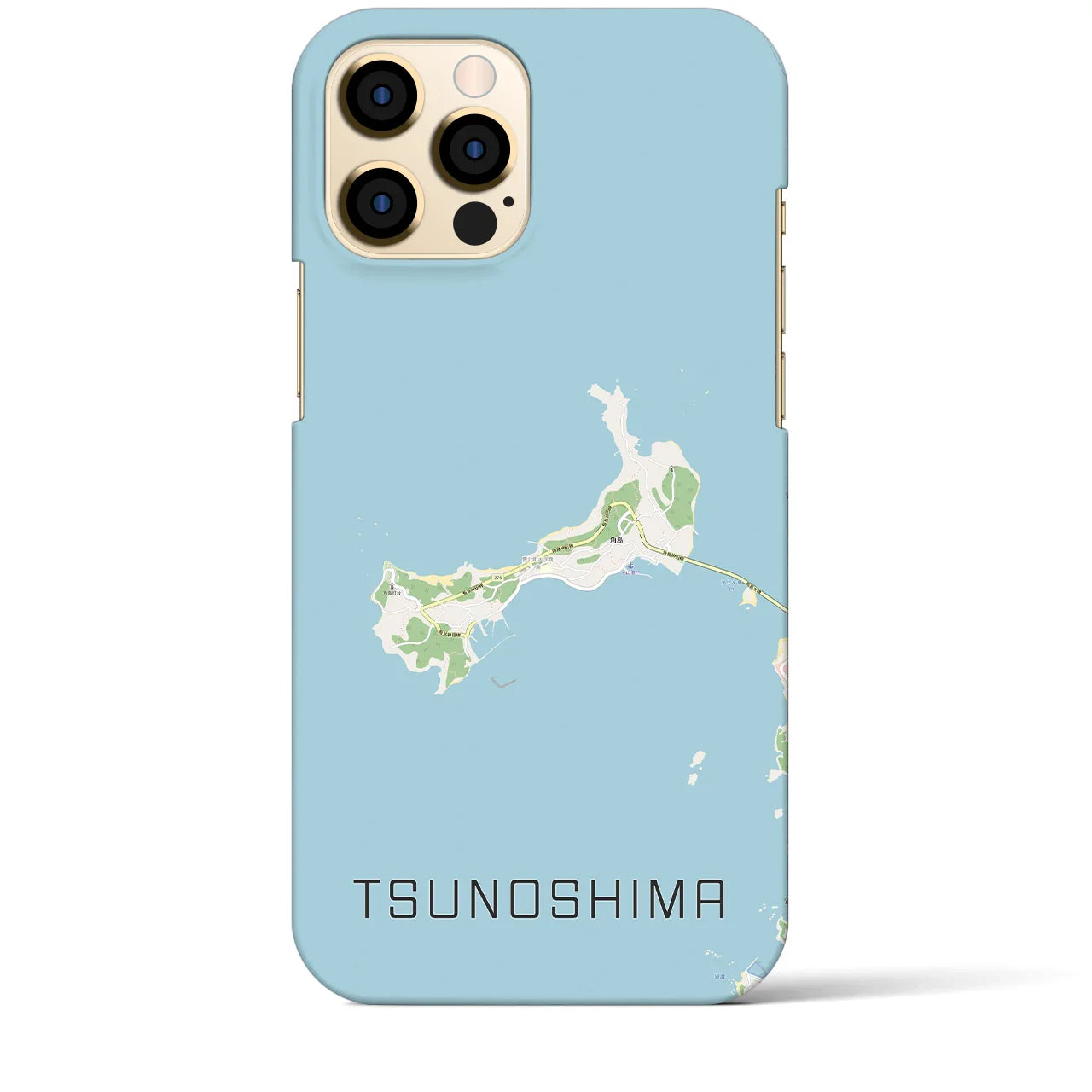 【角島(山口県)】地図柄iPhoneケース(バックカバータイプ)
