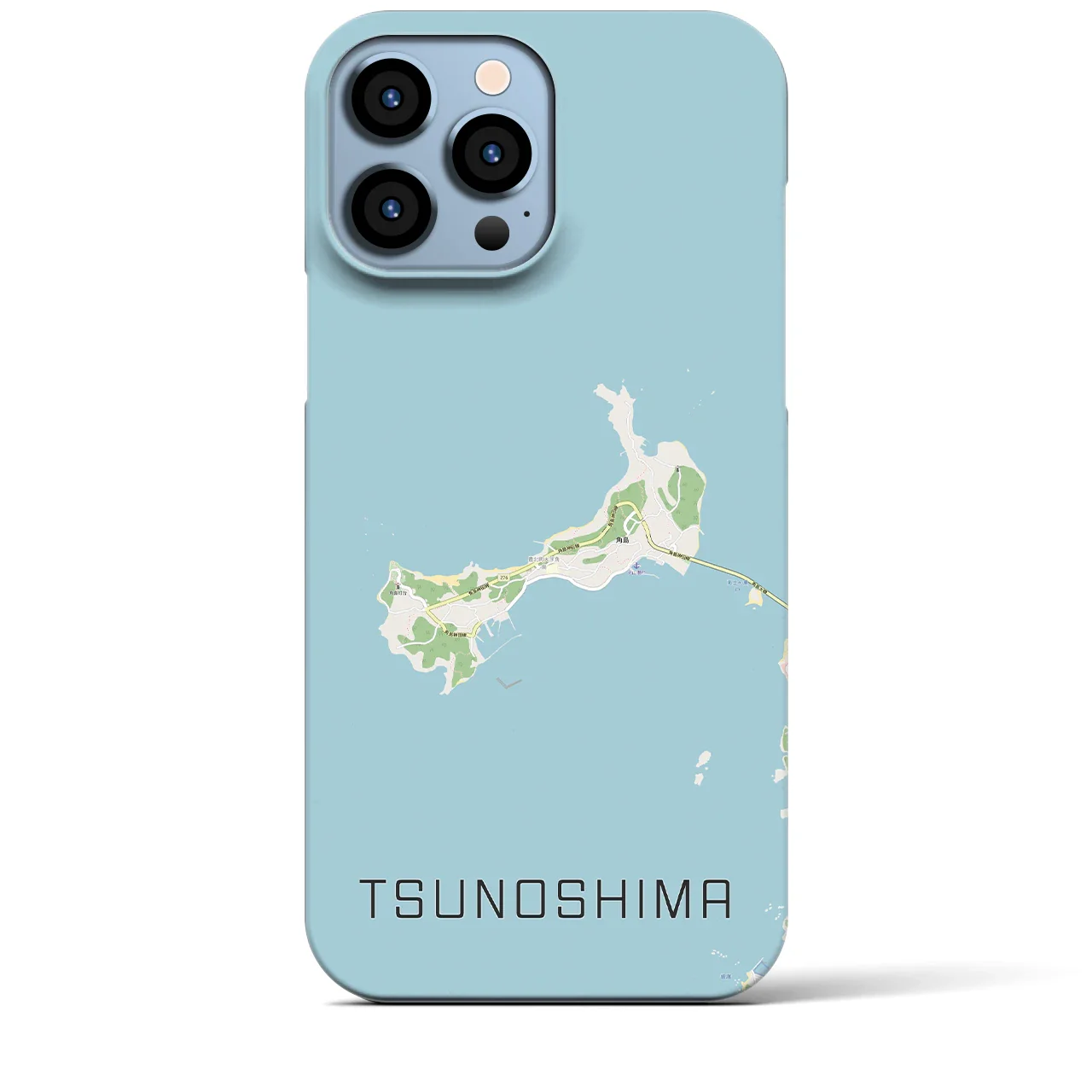 【角島(山口県)】地図柄iPhoneケース(バックカバータイプ)