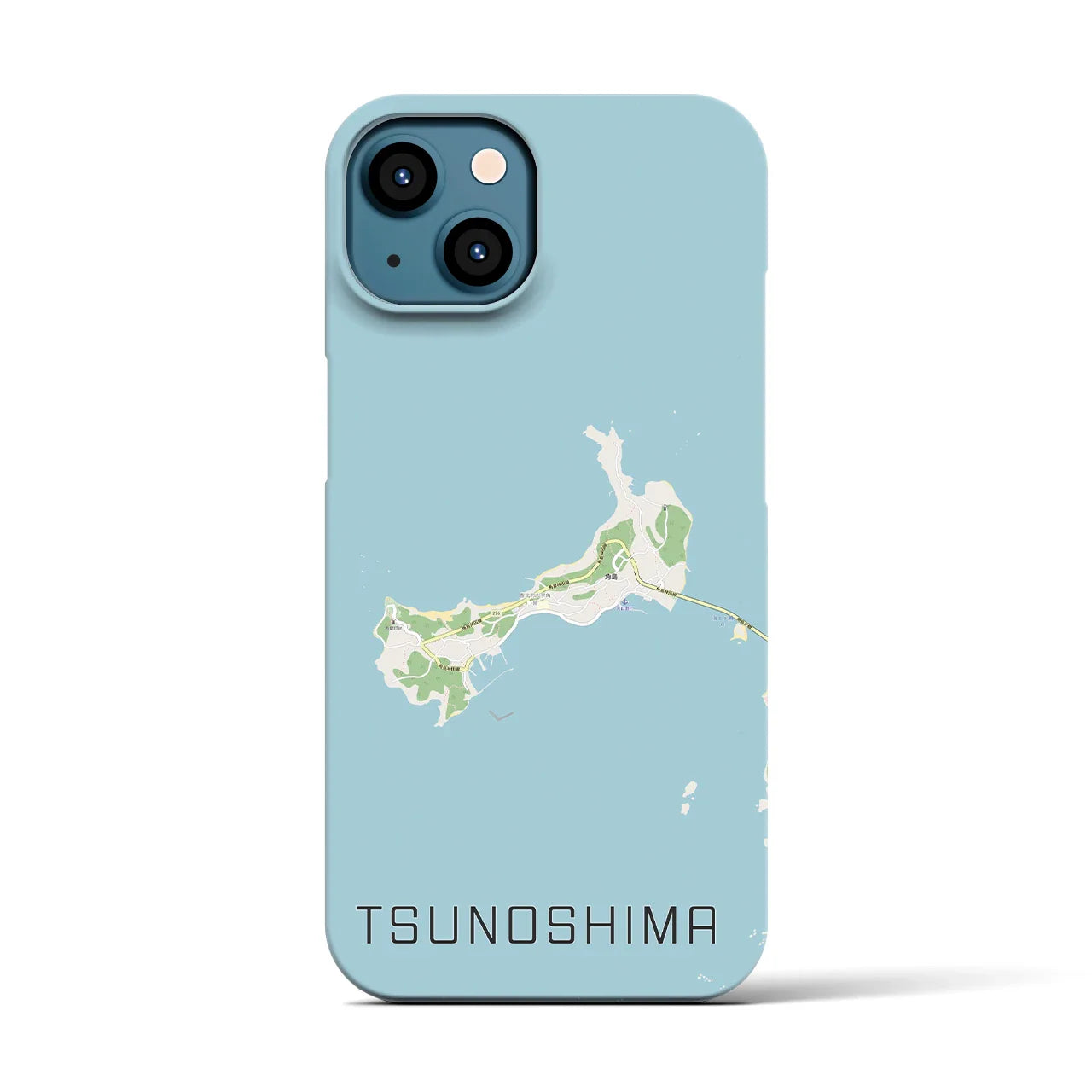 【角島(山口県)】地図柄iPhoneケース(バックカバータイプ)