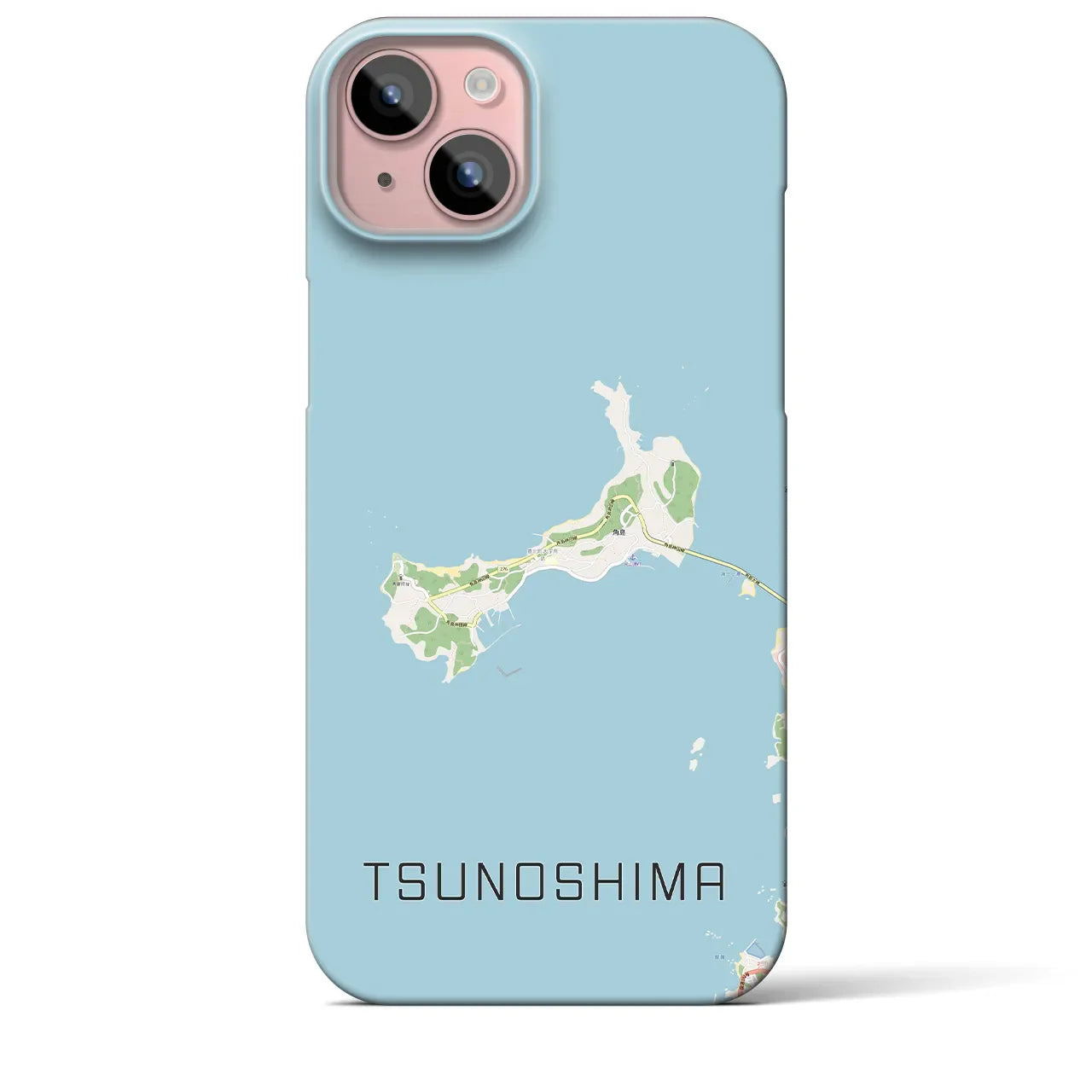 【角島(山口県)】地図柄iPhoneケース(バックカバータイプ)