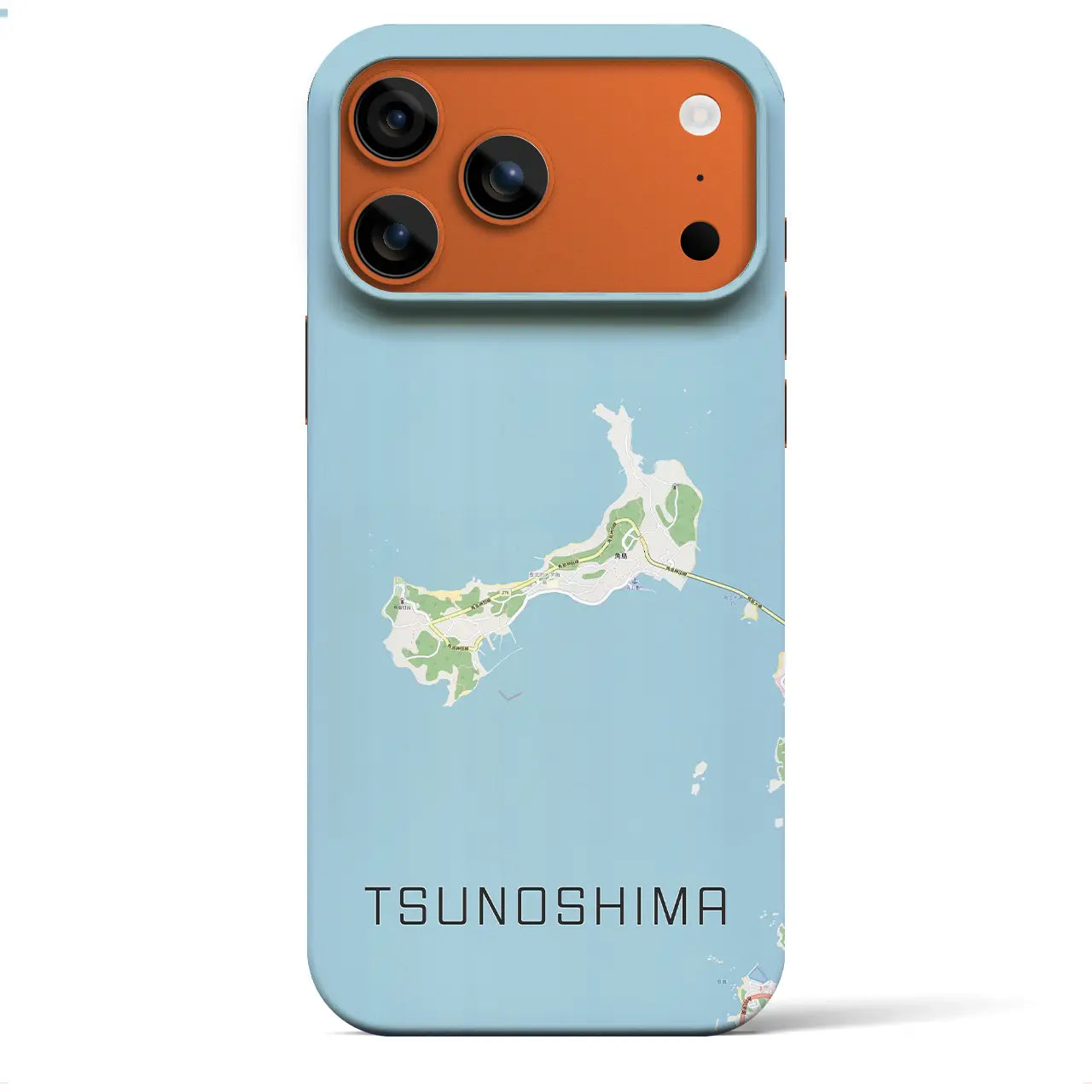 【角島(山口県)】地図柄iPhoneケース(バックカバータイプ)ブラック・iPhone 17 Pro Max 用