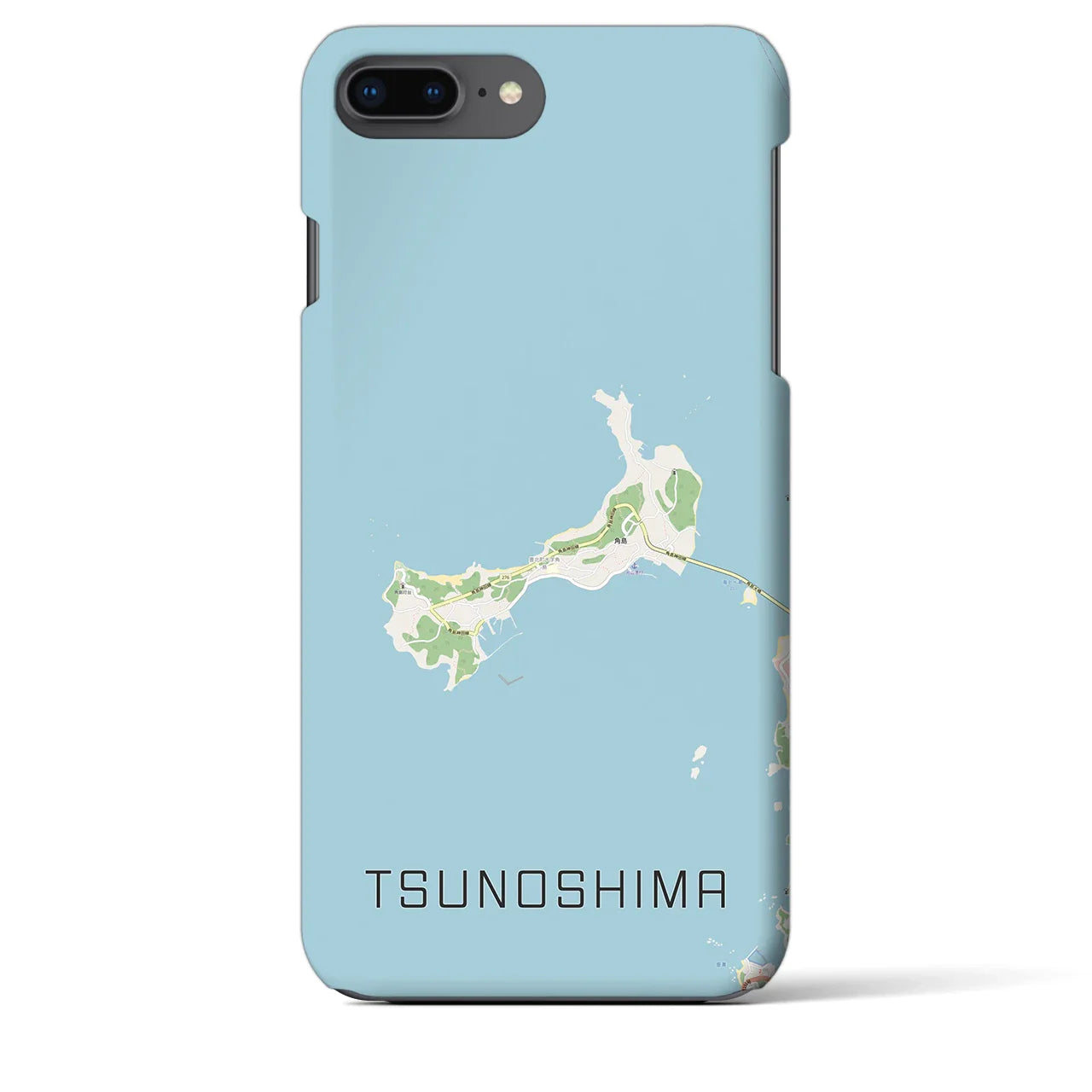 【角島(山口県)】地図柄iPhoneケース(バックカバータイプ)