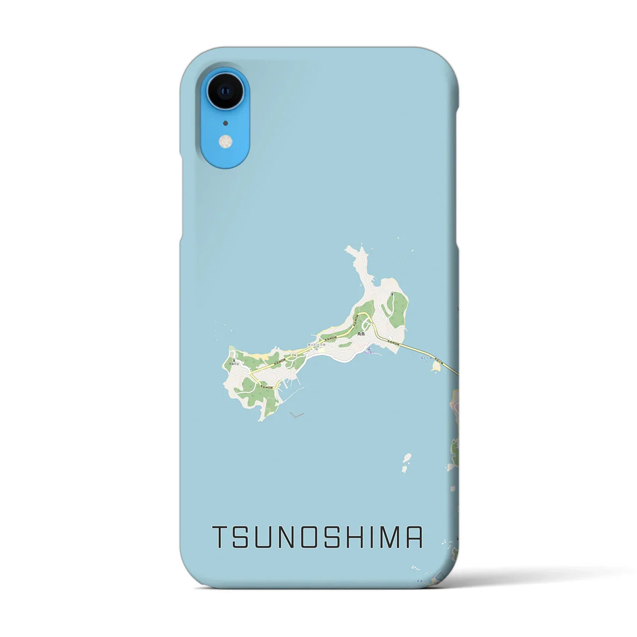 【角島(山口県)】地図柄iPhoneケース(バックカバータイプ)